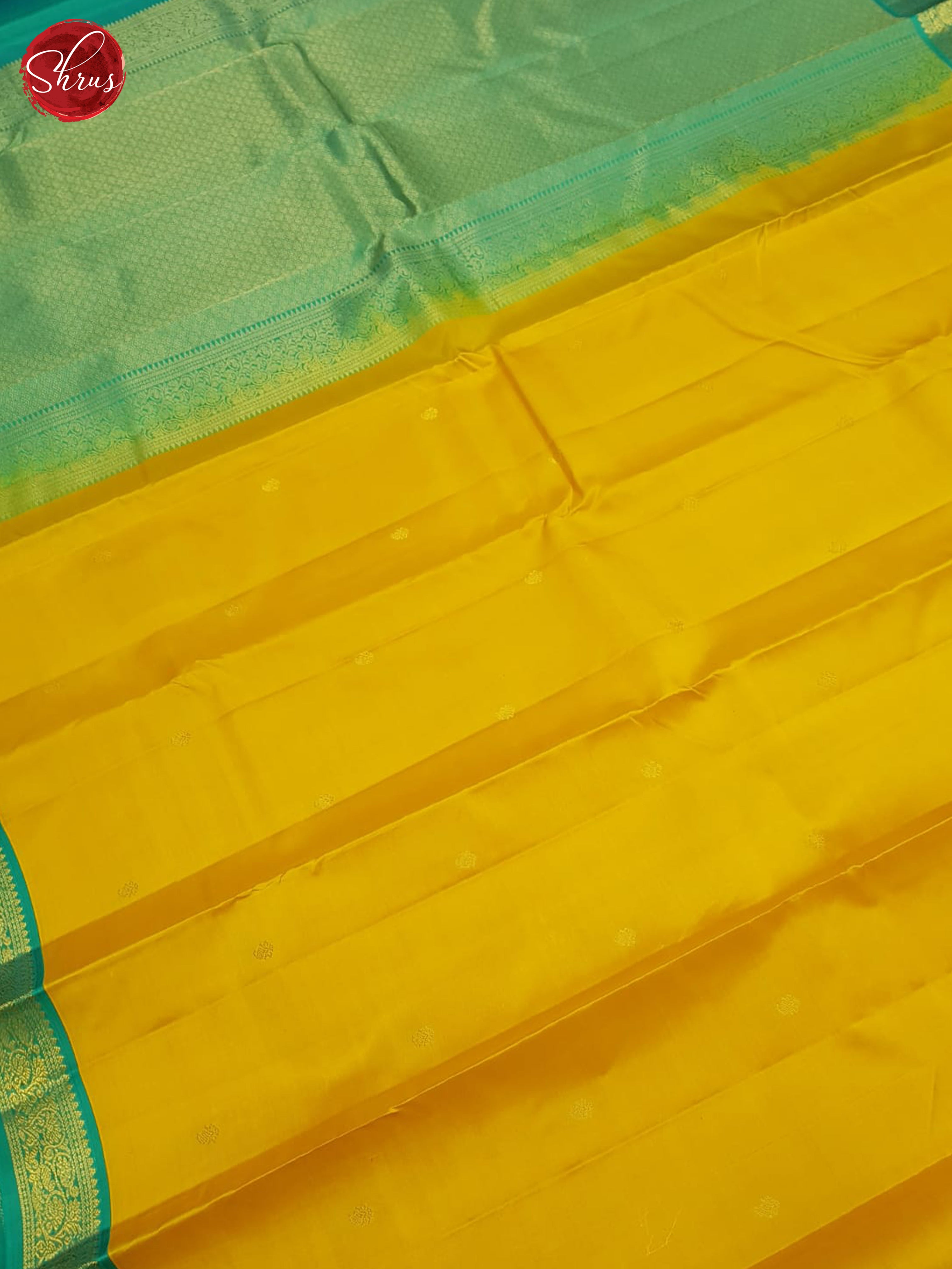 Mustard And Teal Green-soft Silk saree - Shop on ShrusEternity.com