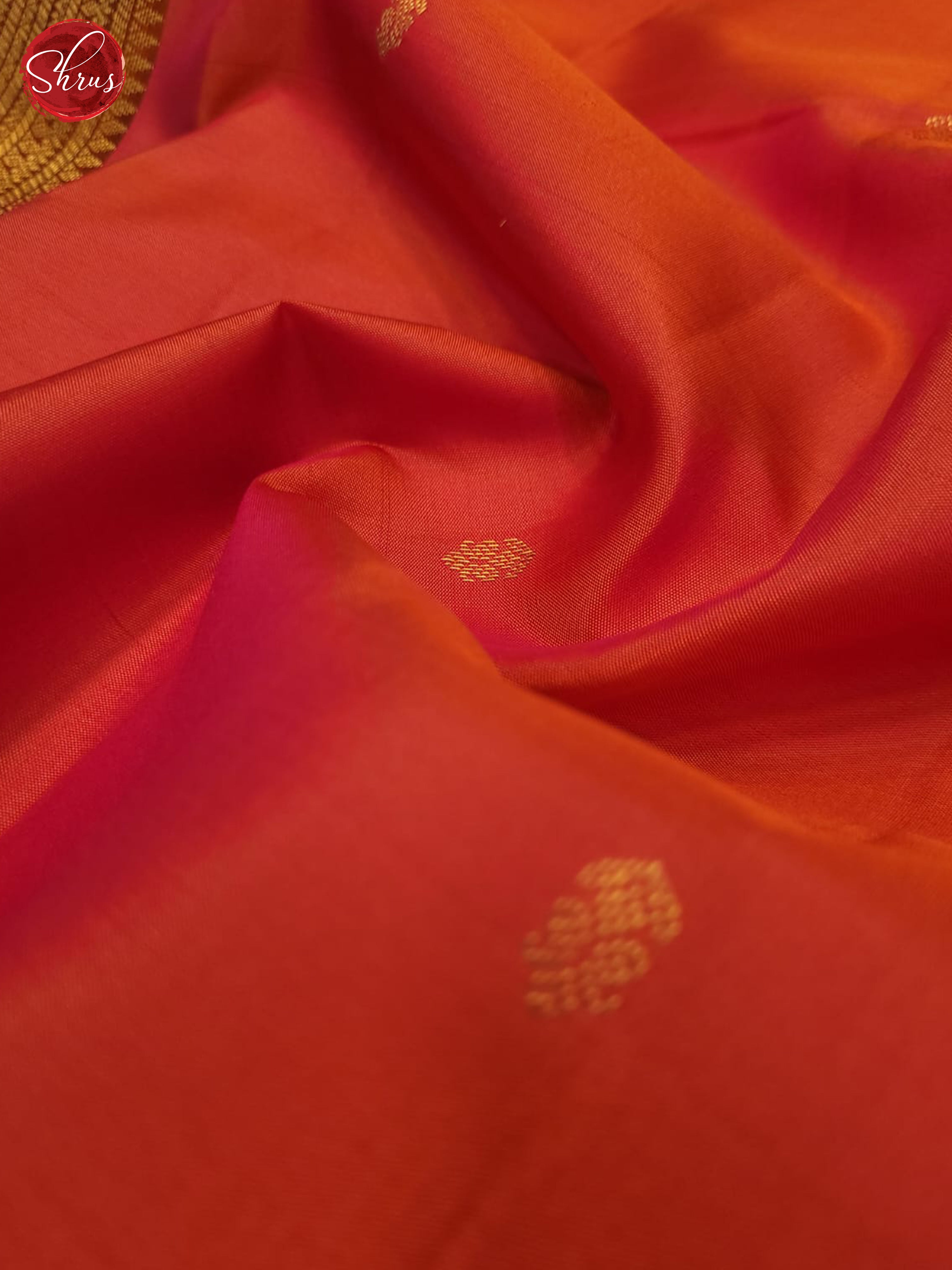 Peachish pink and Bottle green-Kanchipuram silk saree - Shop on ShrusEternity.com