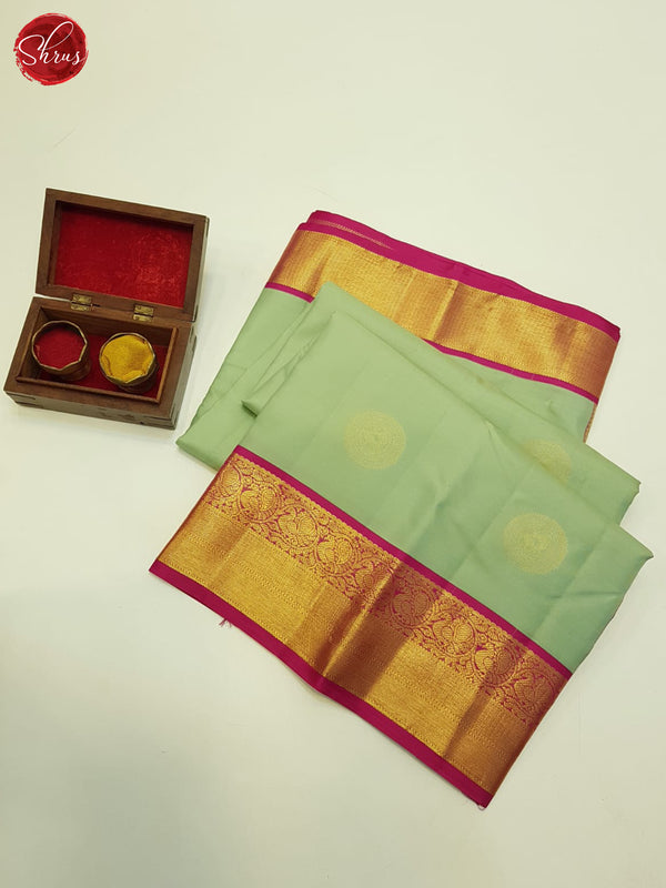 Green And Pink-Kanchipuram Silk saree - Shop on ShrusEternity.com
