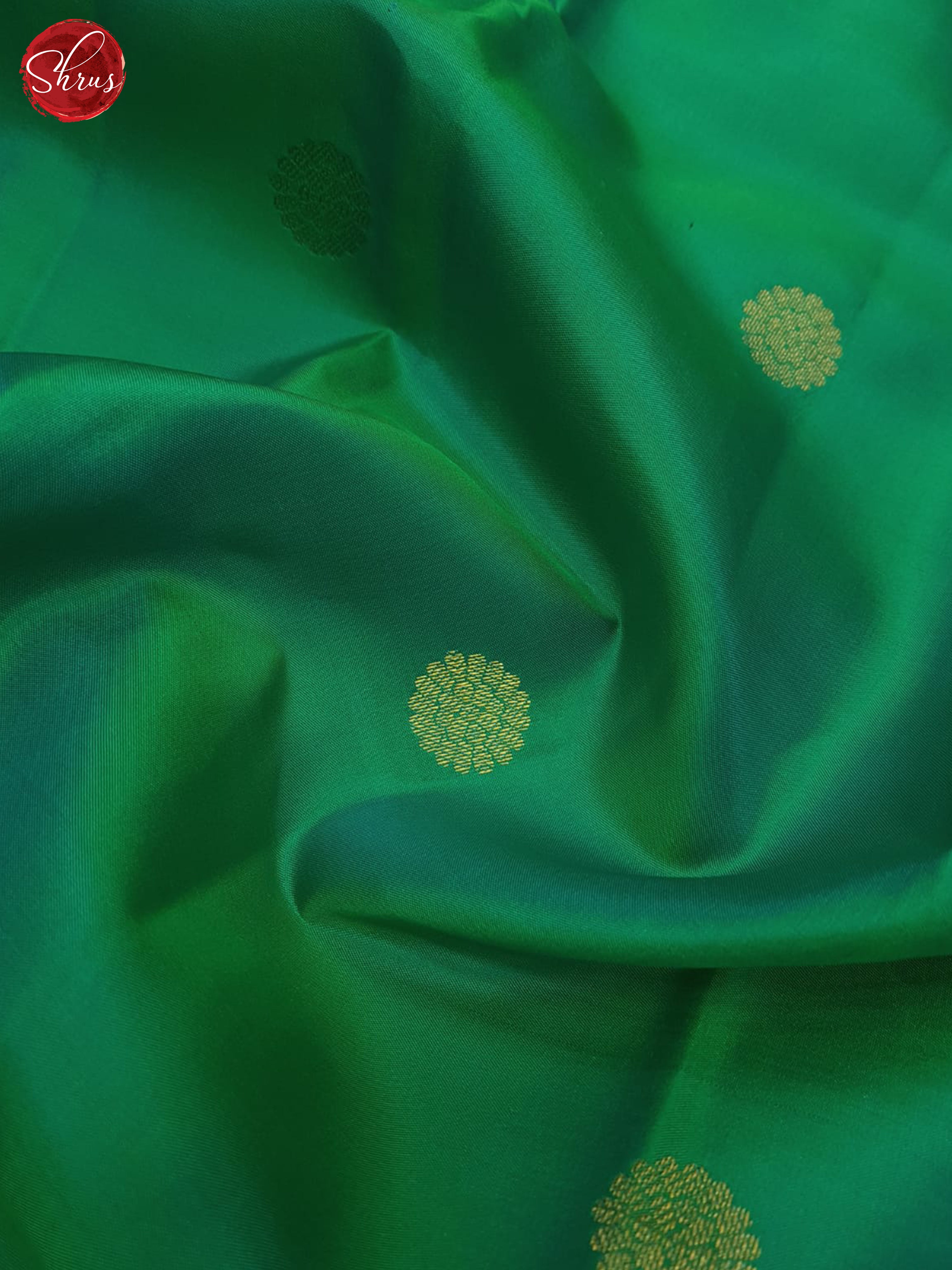 Teal Green And Orangish Pink-Kanchipuram Silk saree - Shop on ShrusEternity.com