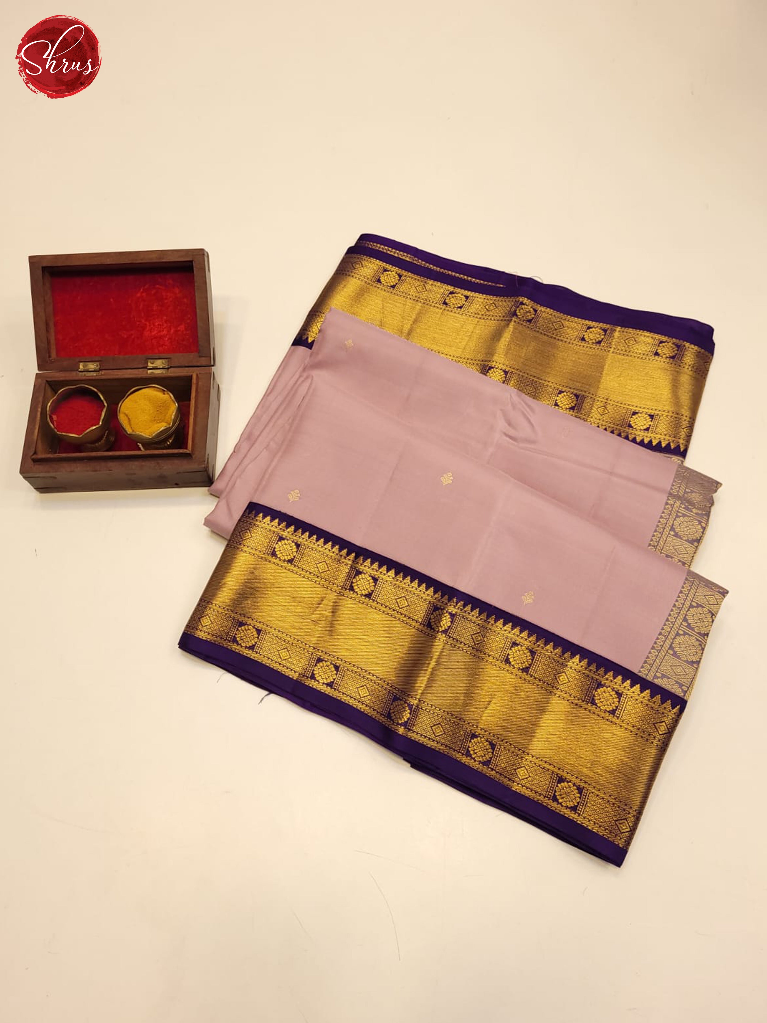 Lavender and violet- Kanchipuram Silk saree - Shop on ShrusEternity.com