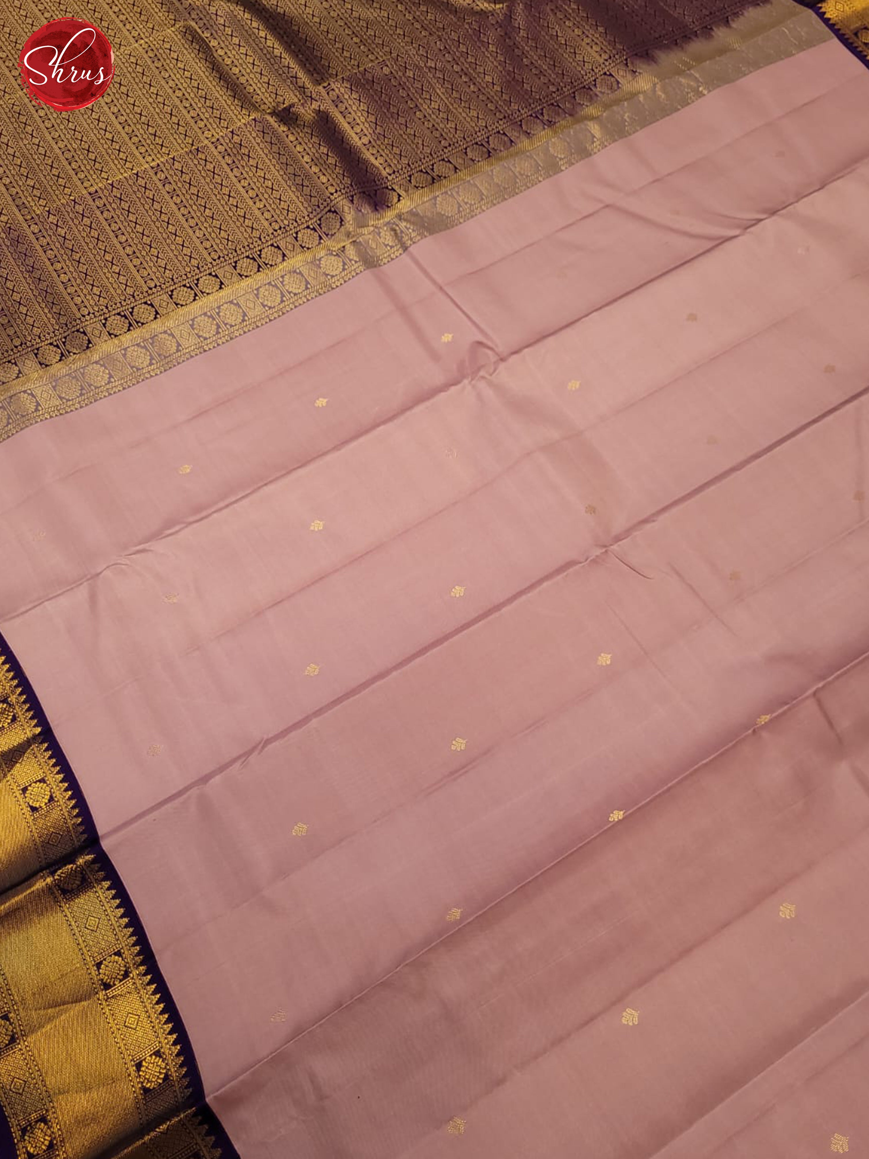 Lavender and violet- Kanchipuram Silk saree - Shop on ShrusEternity.com