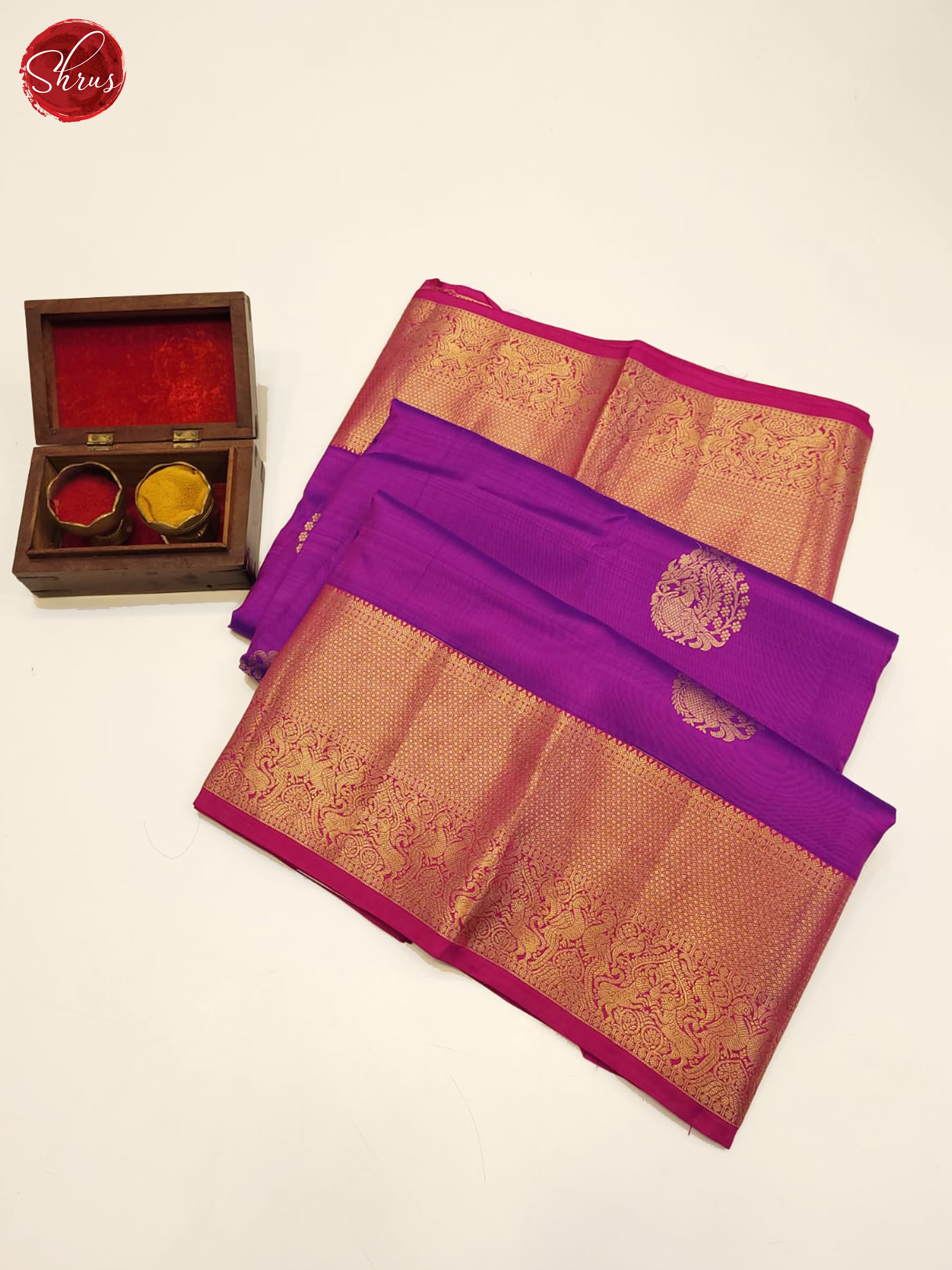 Purple and pink - Kanchipuram silk  Saree - Shop on ShrusEternity.com