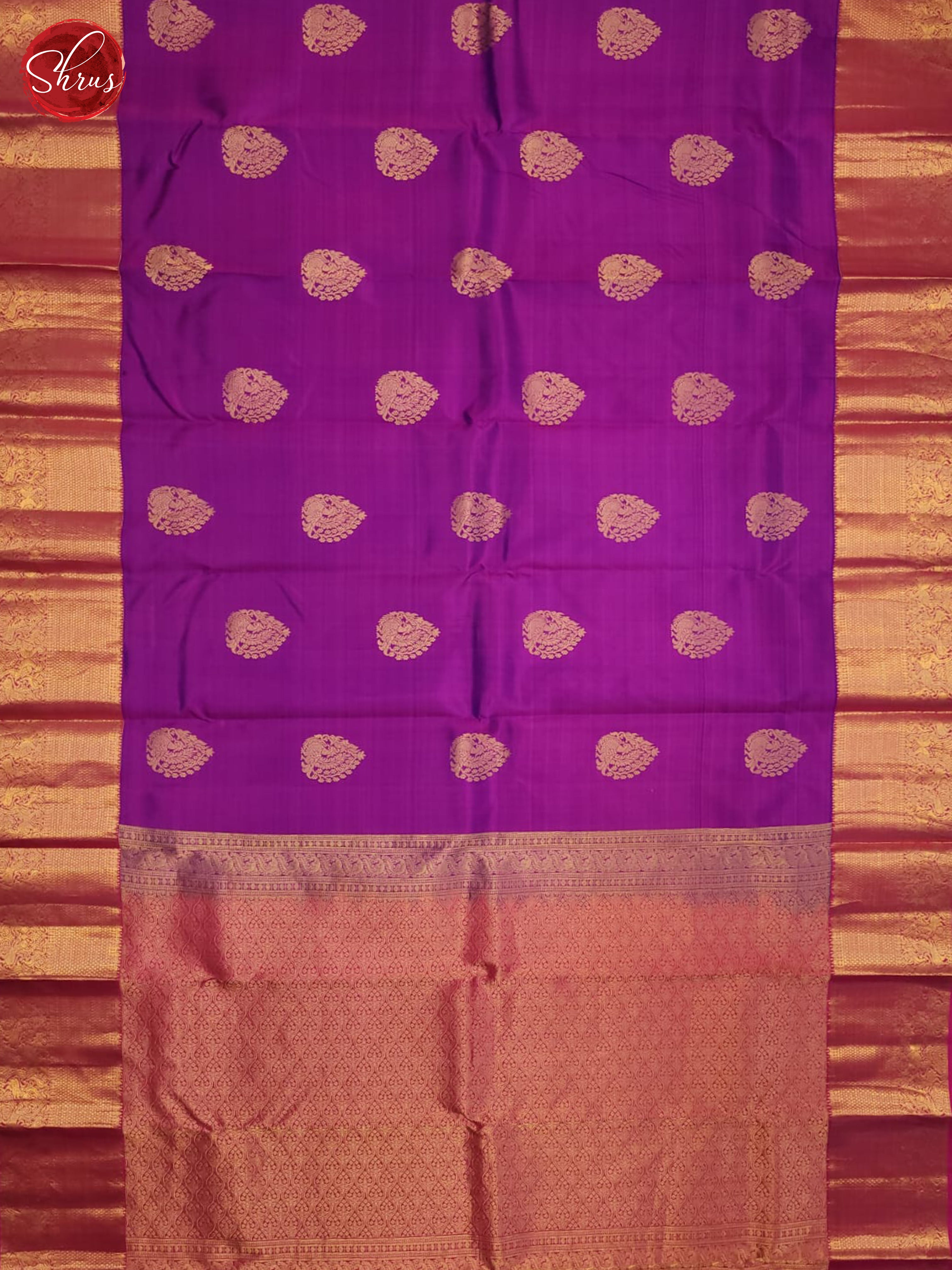 Purple and pink - Kanchipuram silk  Saree - Shop on ShrusEternity.com