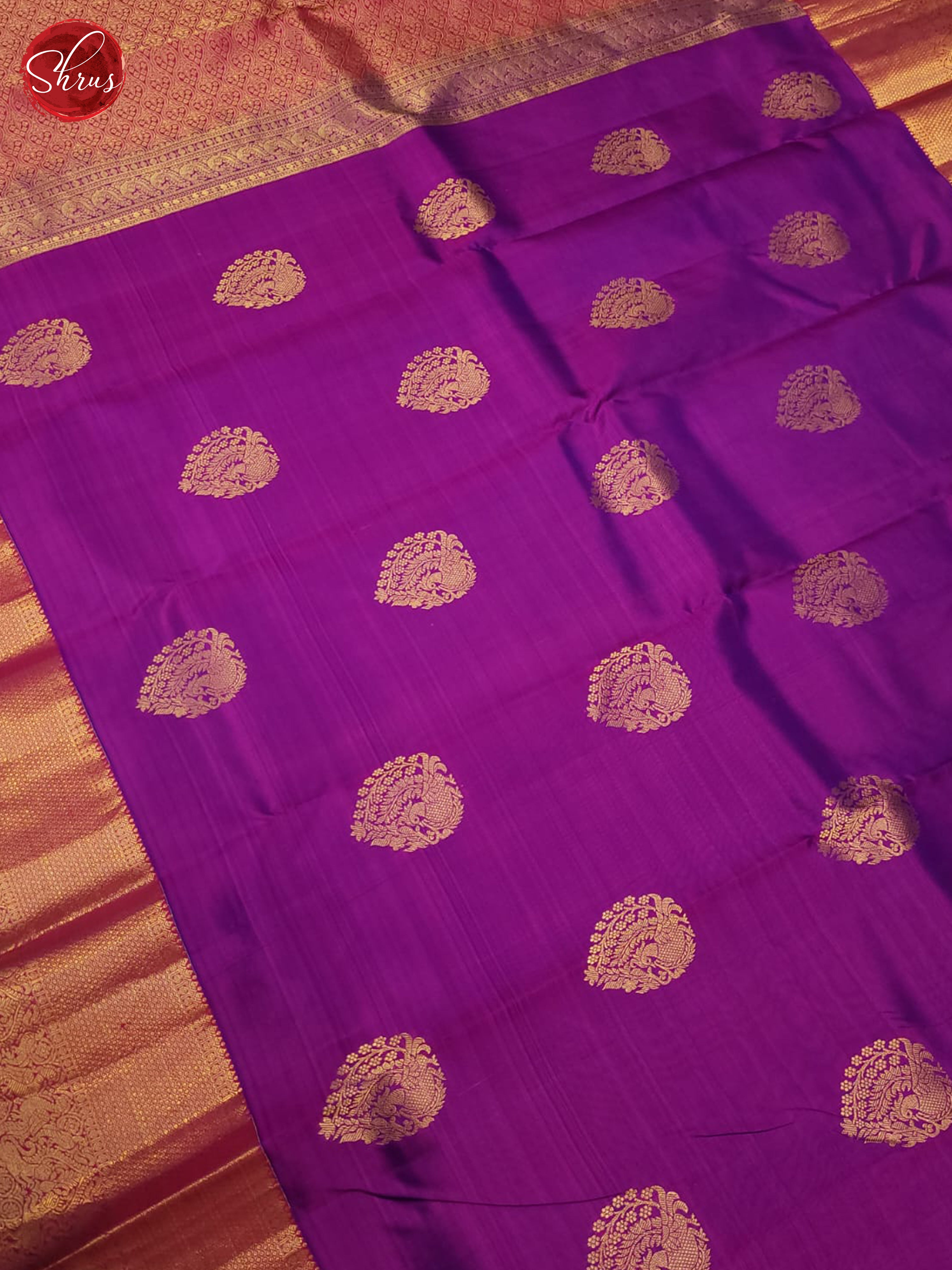 Purple and pink - Kanchipuram silk  Saree - Shop on ShrusEternity.com