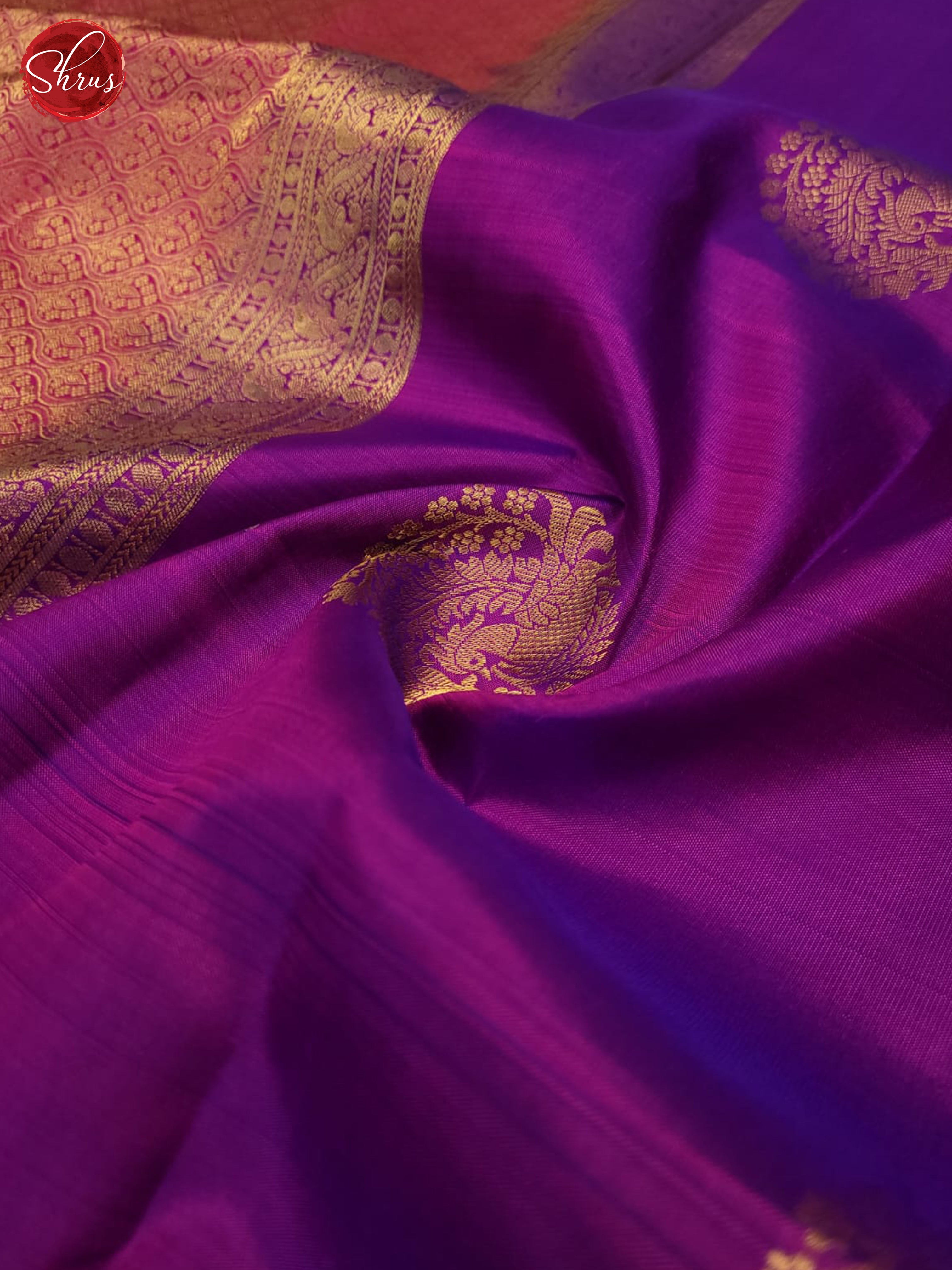 Purple and pink - Kanchipuram silk  Saree - Shop on ShrusEternity.com