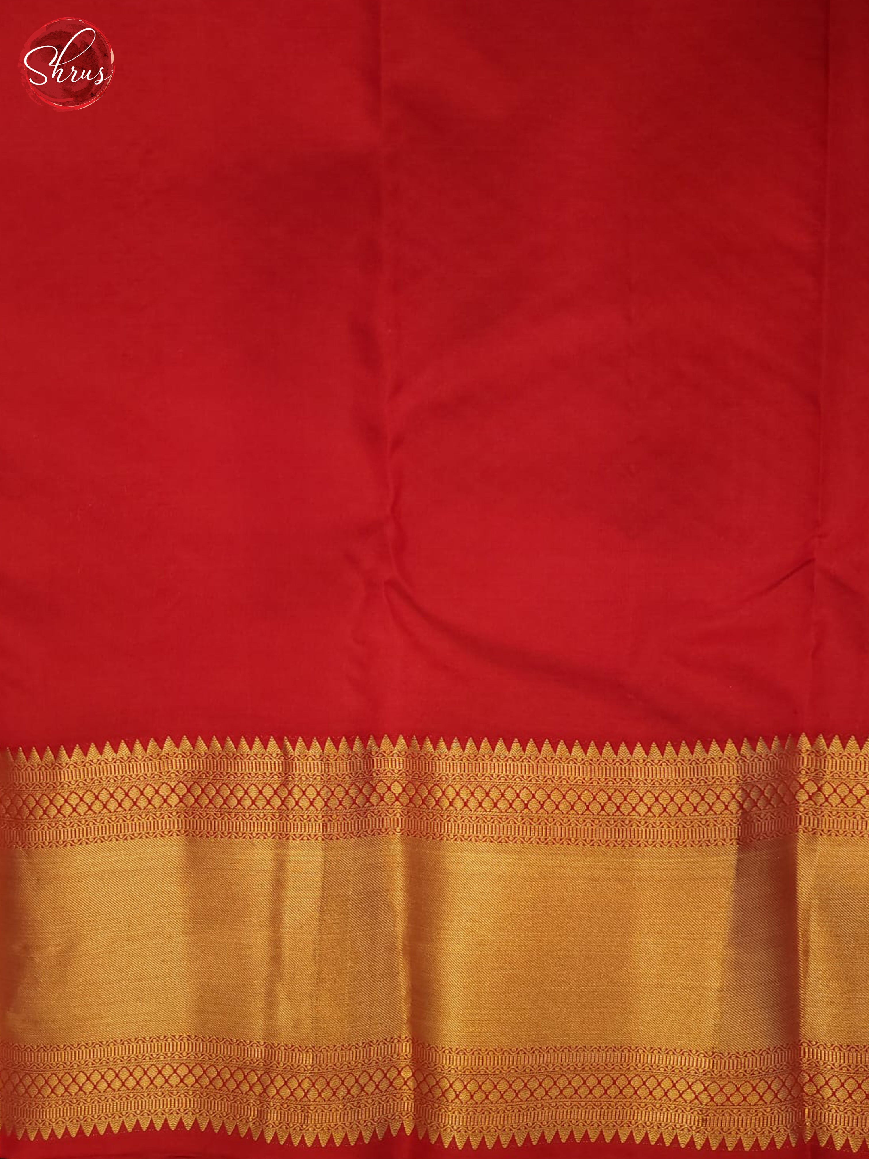 Bottle green and Red-Kanchipiram silk saree - Shop on ShrusEternity.com