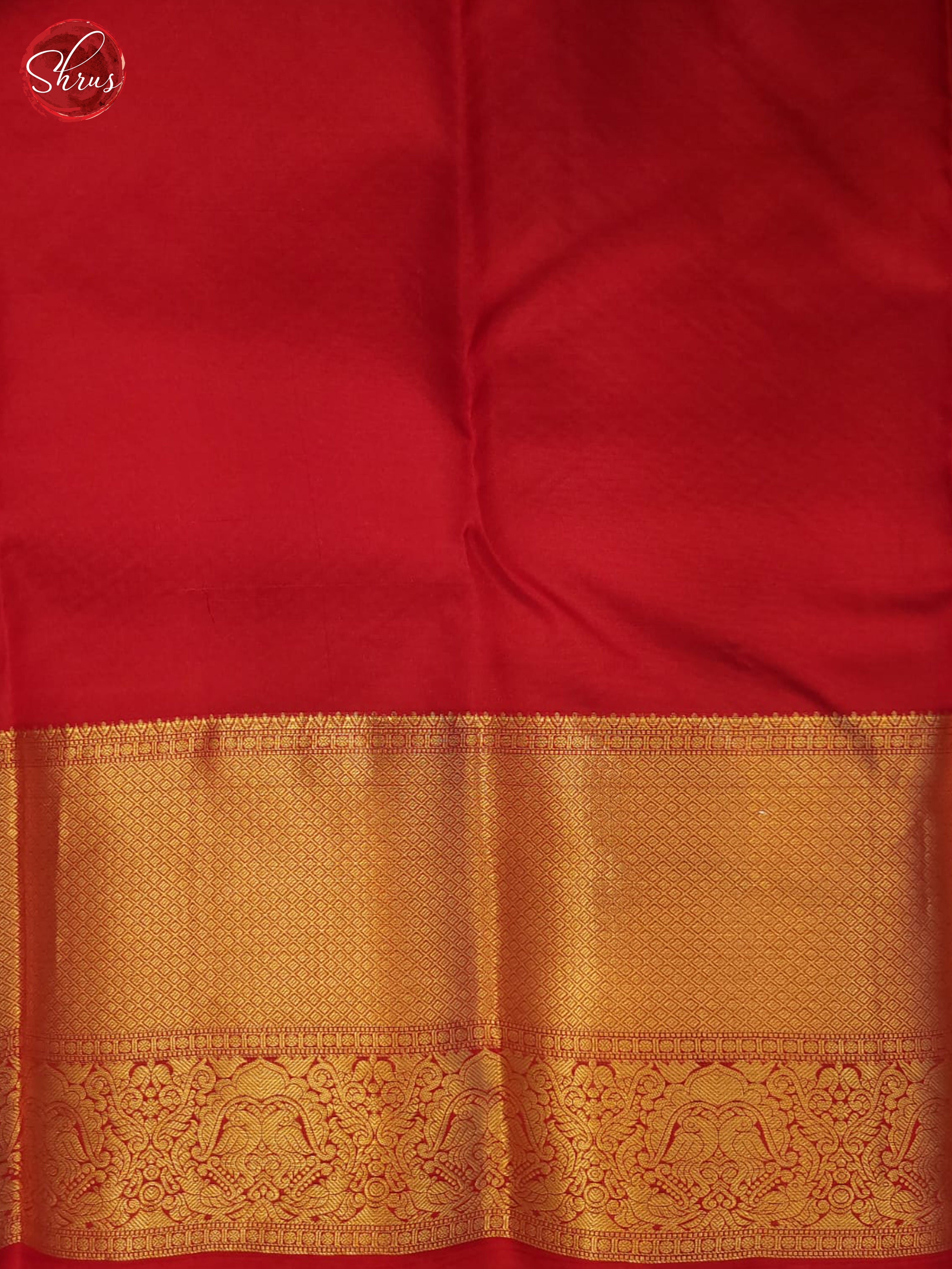 Mustard and Red-Kanchipuram silk saree - Shop on ShrusEternity.com