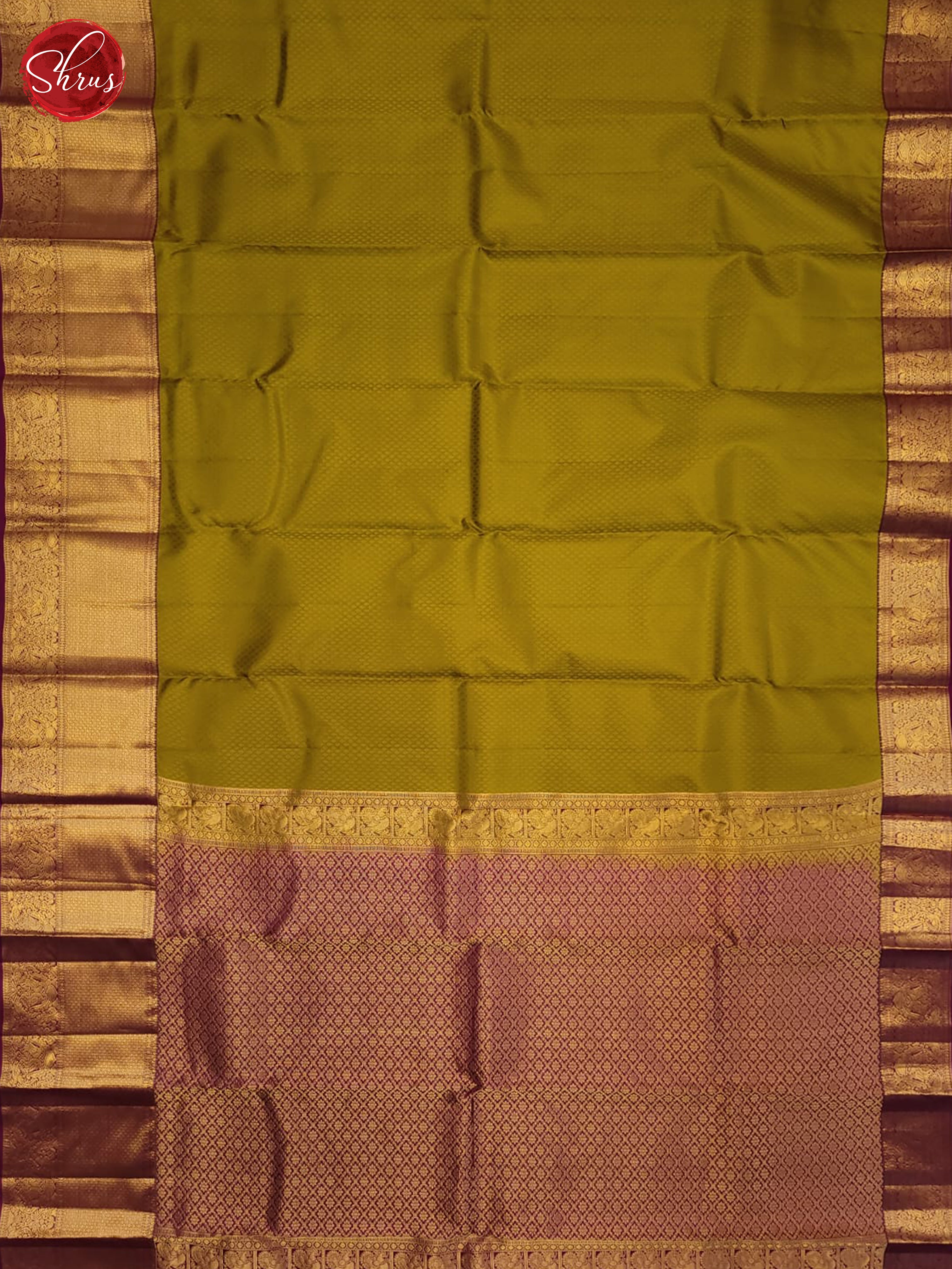 green and violet-Kanchipuram silk saree - Shop on ShrusEternity.com