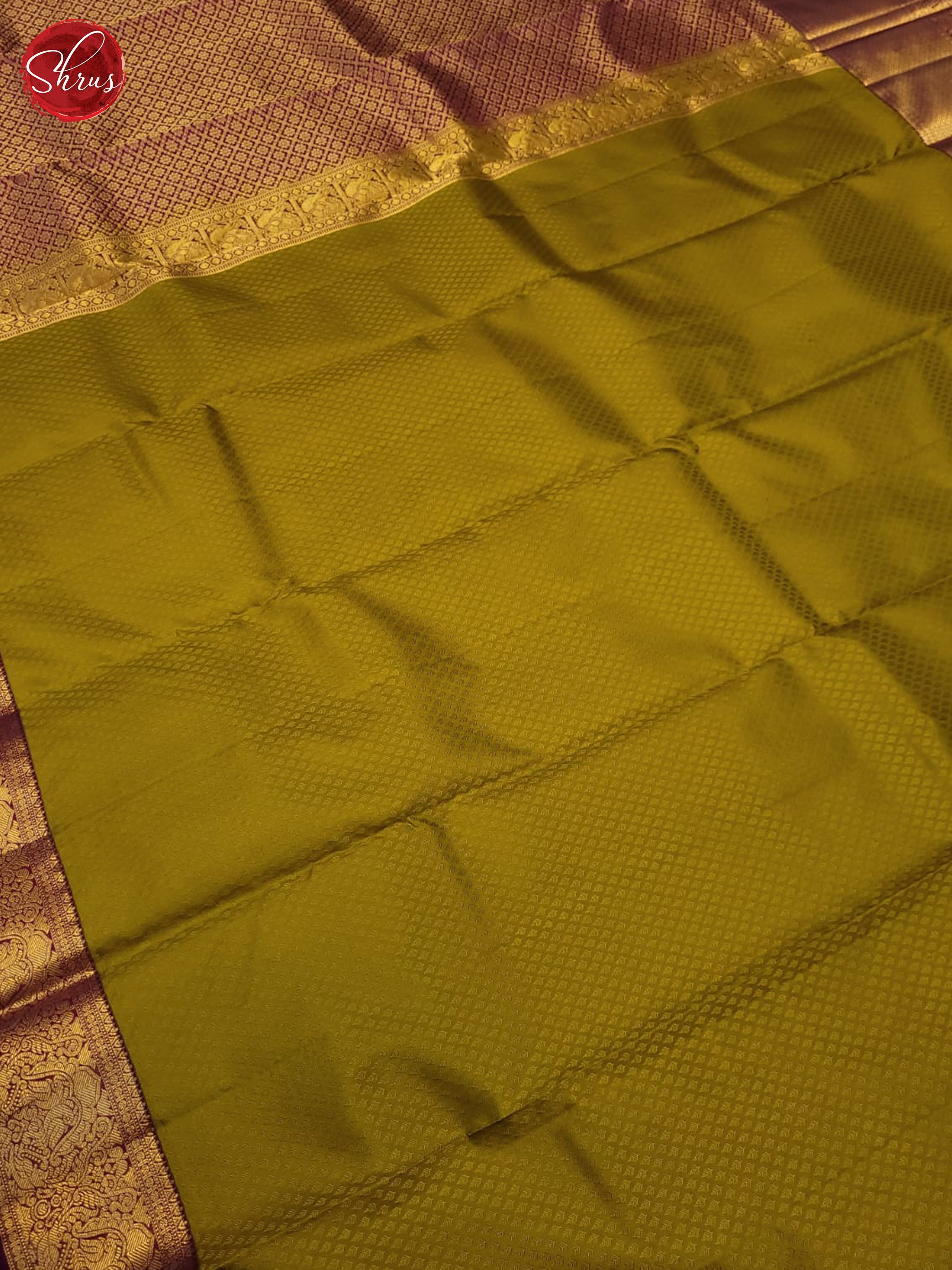 green and violet-Kanchipuram silk saree - Shop on ShrusEternity.com