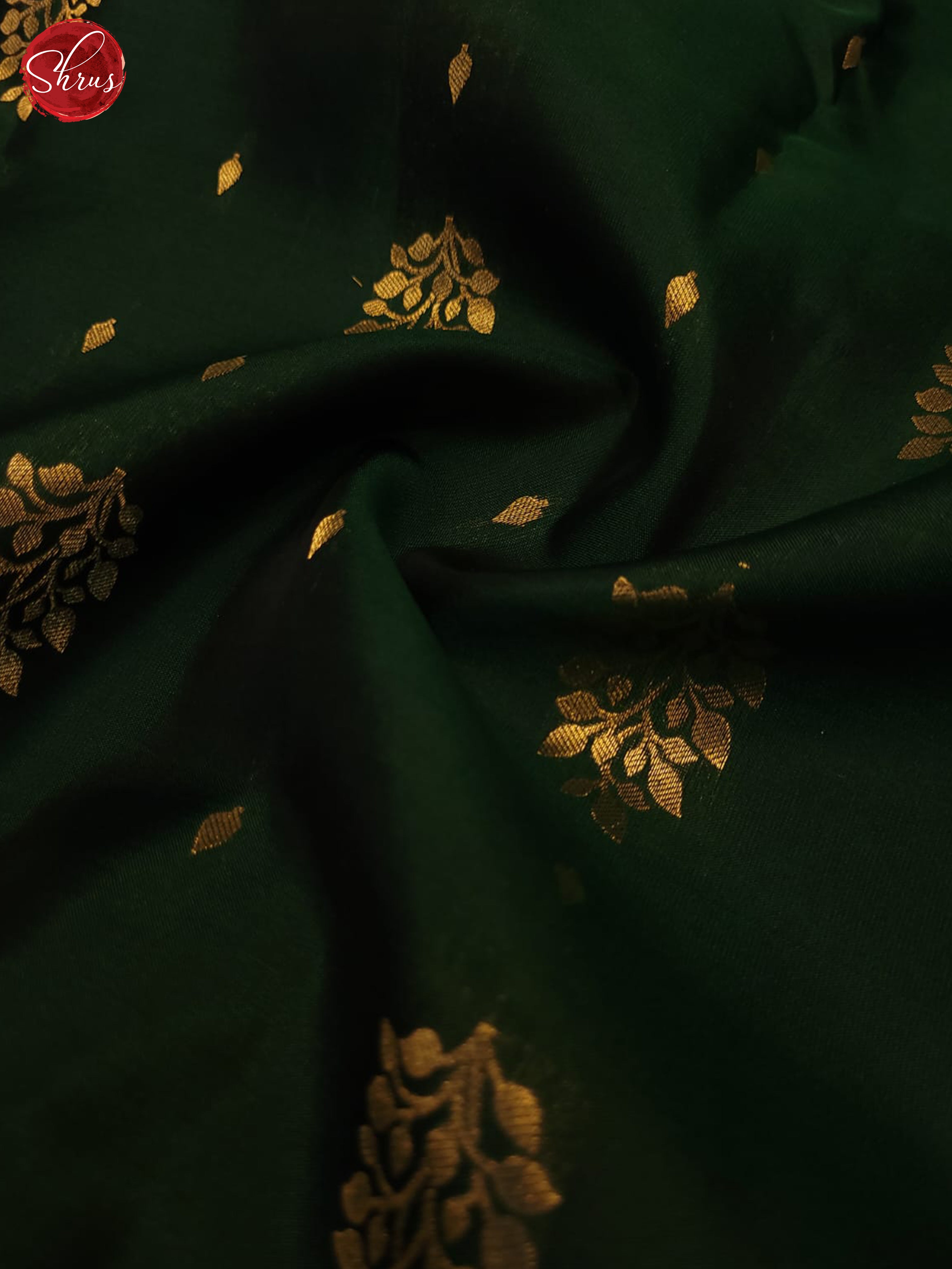 bottle green and maroon- Kanchipuram half- Pure Silk Saree - Shop on ShrusEternity.com