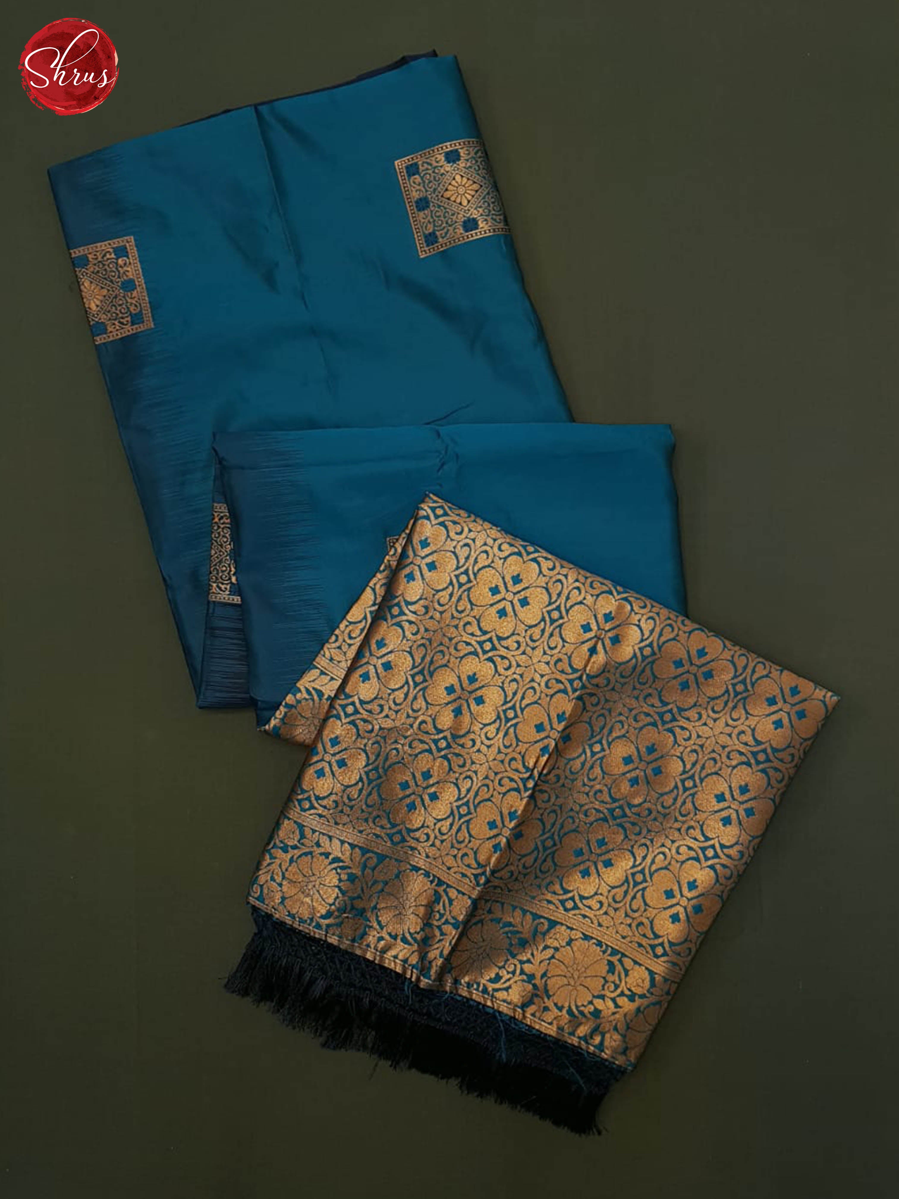 Blue & Navy Blue  - Semi Softsilk Saree - Shop on ShrusEternity.com