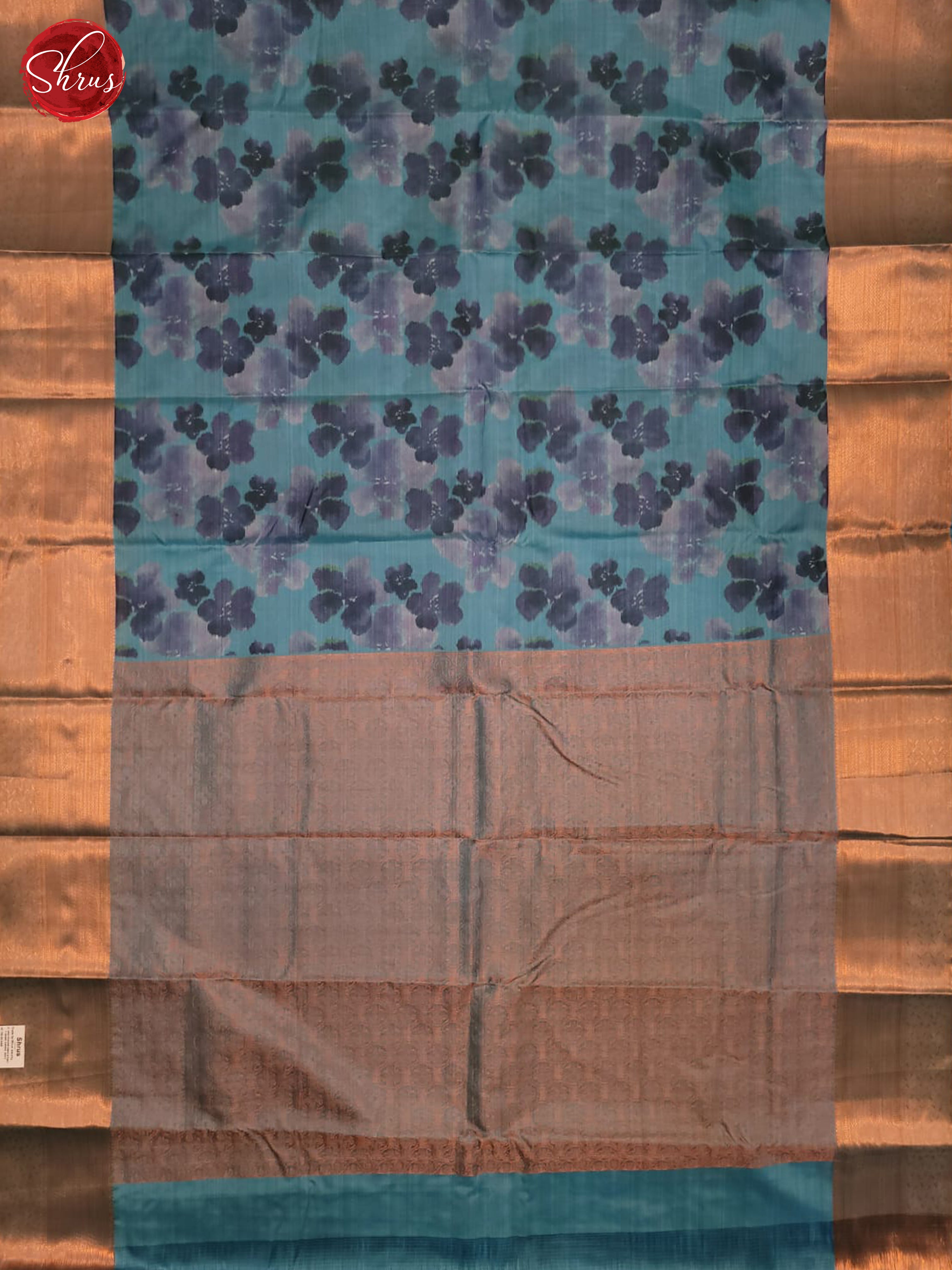Blue(Single Tone)- Kanchipuram Half- pure Silk saree - Shop on ShrusEternity.com