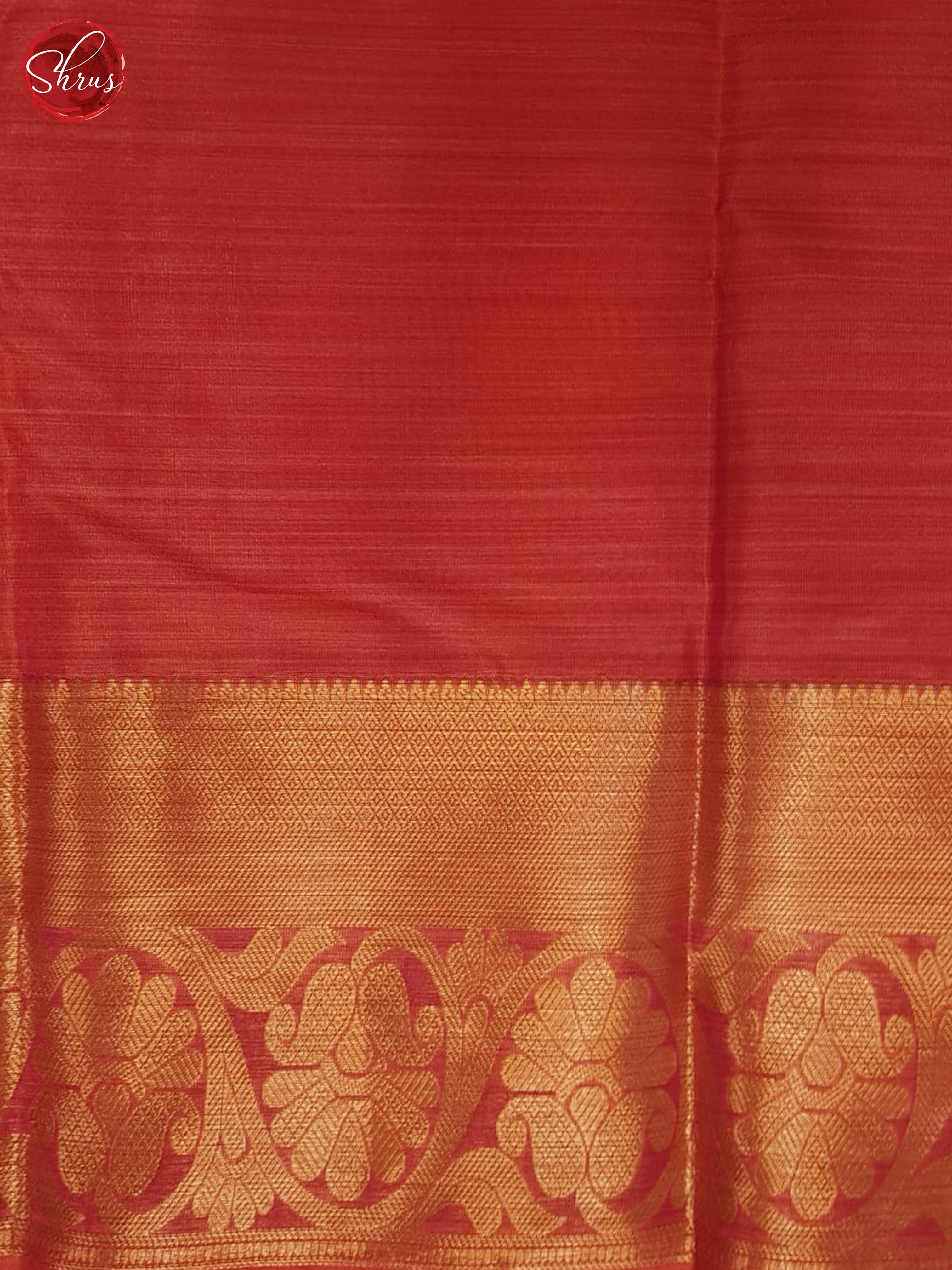 Dull Gold And Red- Kanchipuram half-pure Silk Saree - Shop on ShrusEternity.com