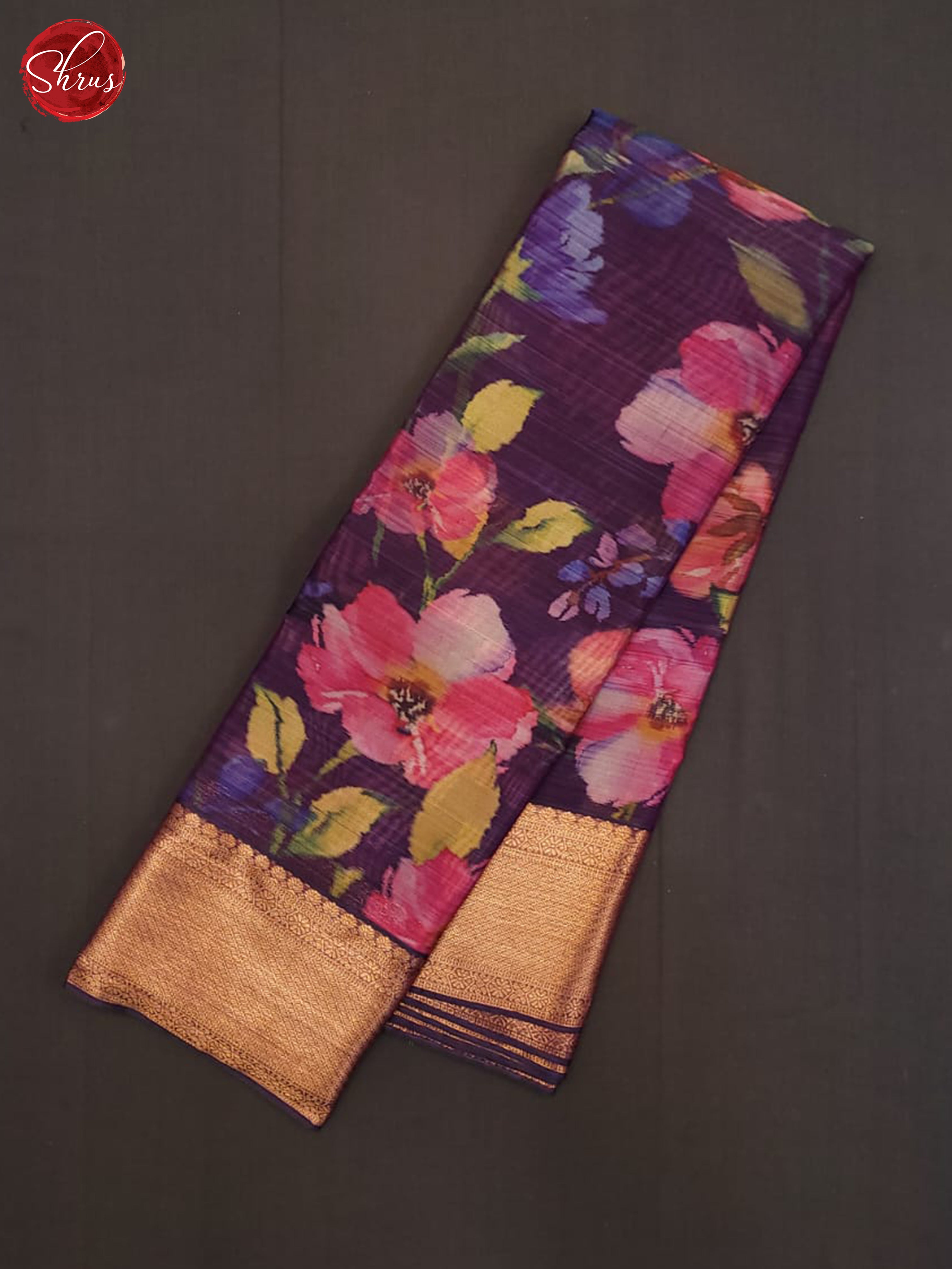 violet(Single Tone)- Kanchipuram half-Pure Silk saree - Shop on ShrusEternity.com