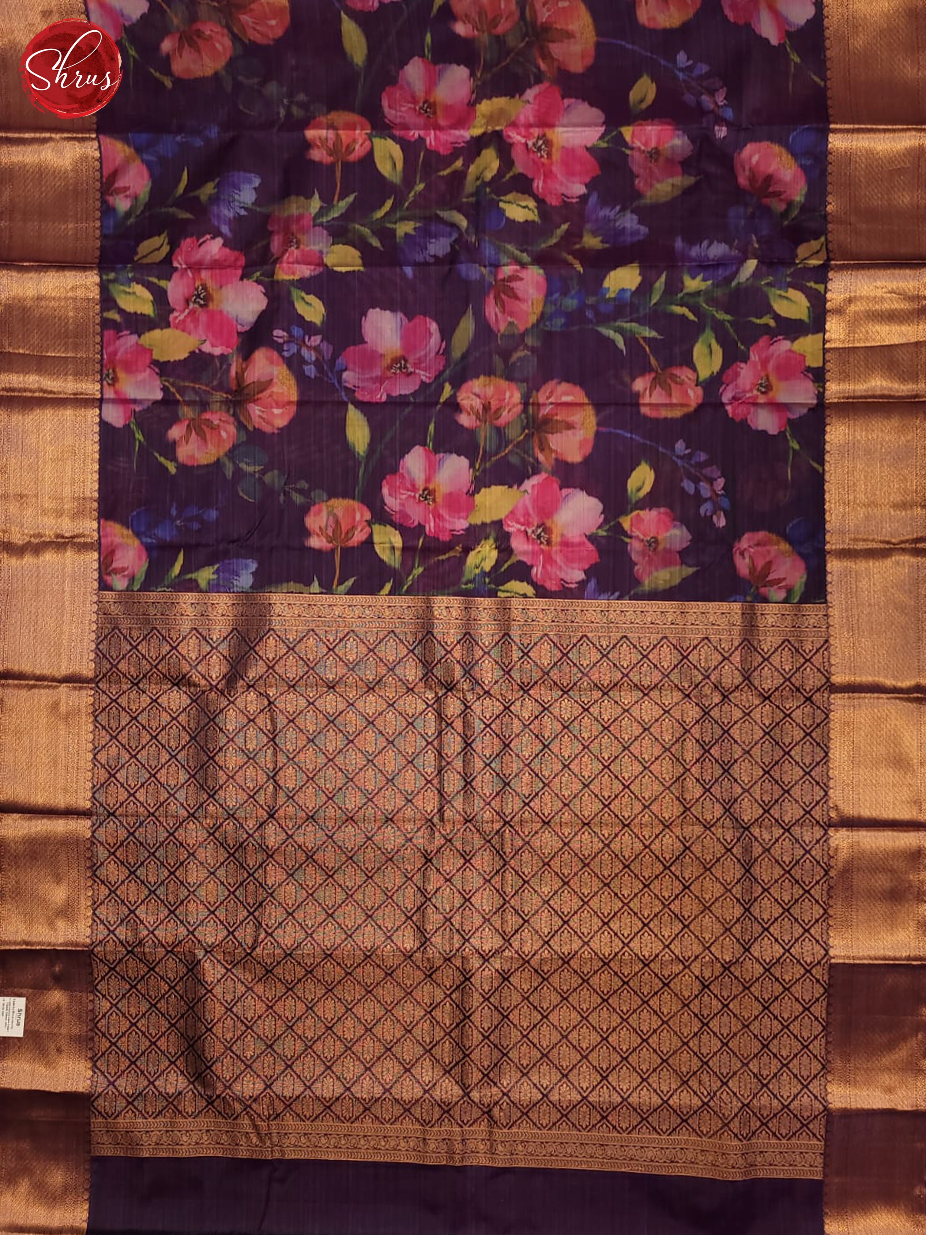 violet(Single Tone)- Kanchipuram half-Pure Silk saree - Shop on ShrusEternity.com