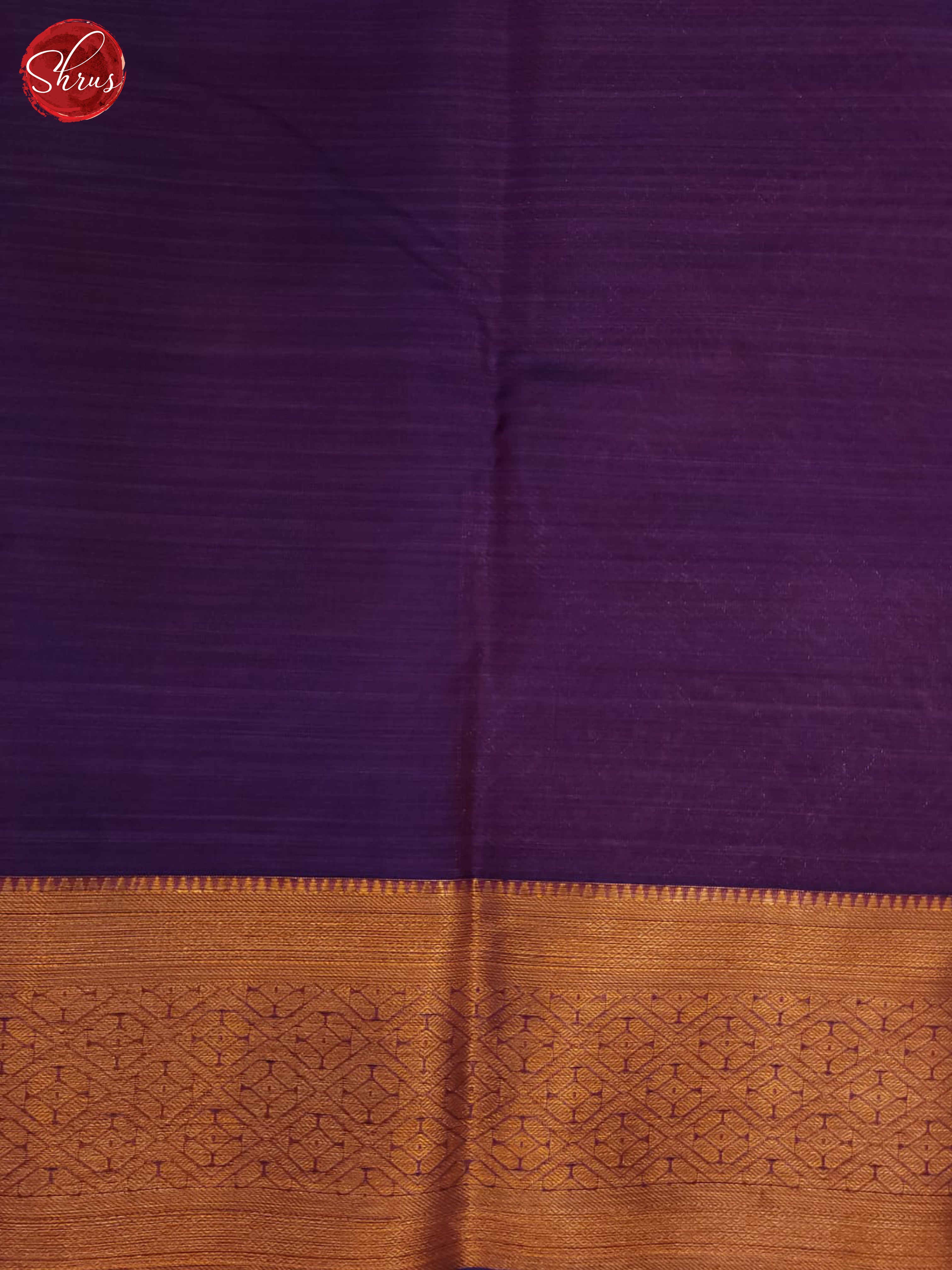 beige and violet- Kanchipuram half-pure Silk Saree - Shop on ShrusEternity.com