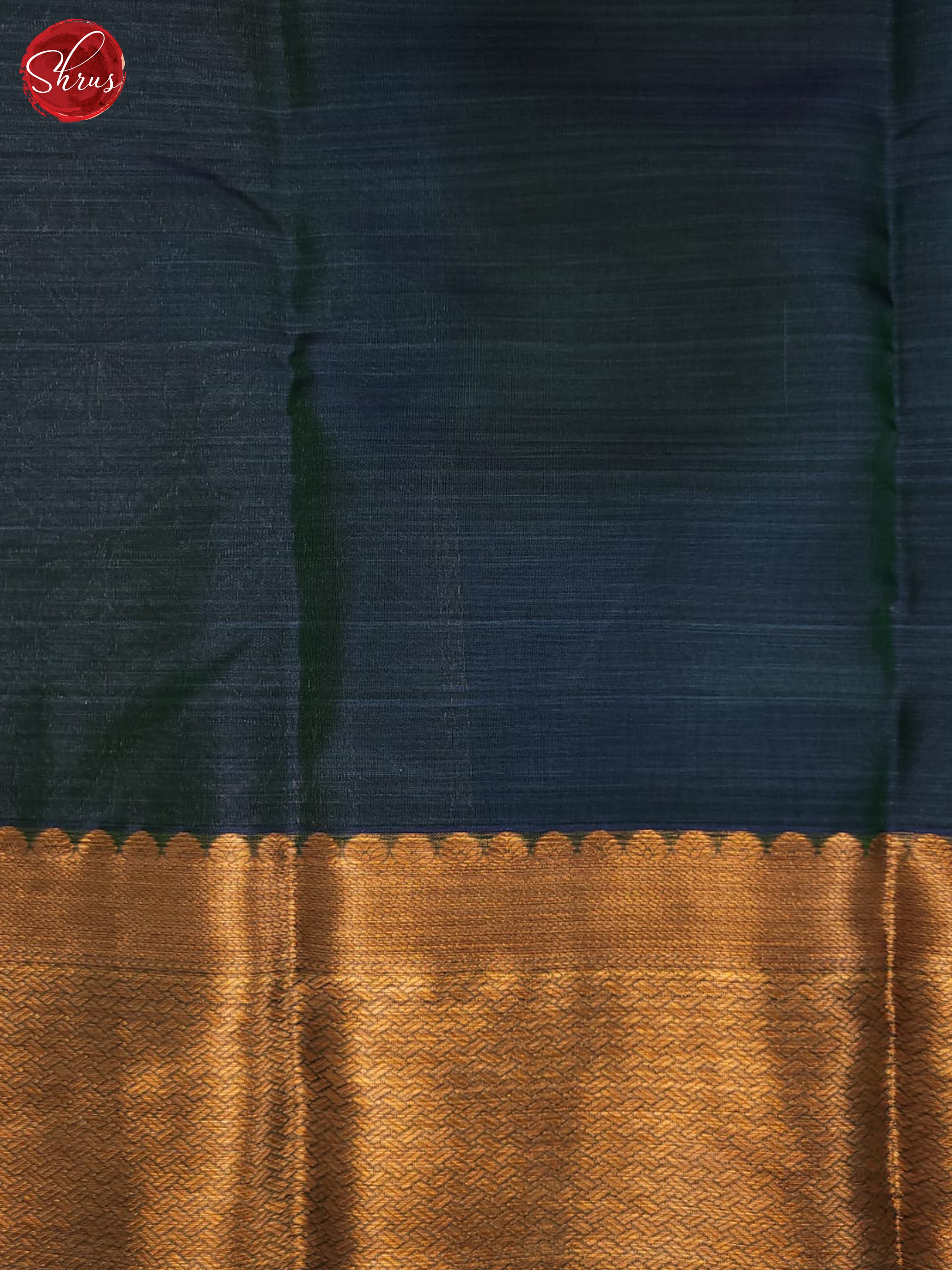Green and German Blue- Kanchipuram half-pure Silk Saree - Shop on ShrusEternity.com