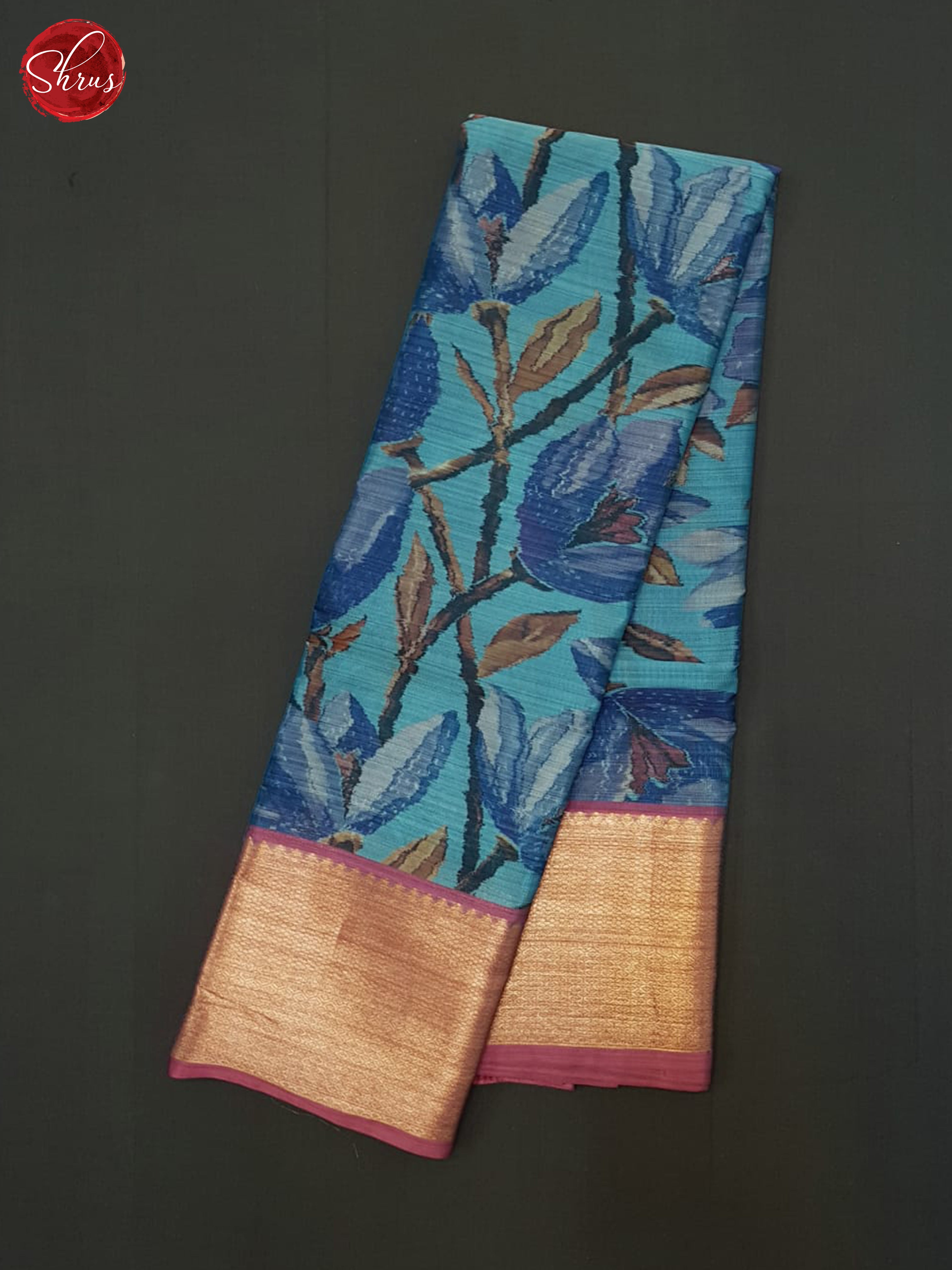 Blue And Pink- Kanchipuram half-pure Silk saree - Shop on ShrusEternity.com