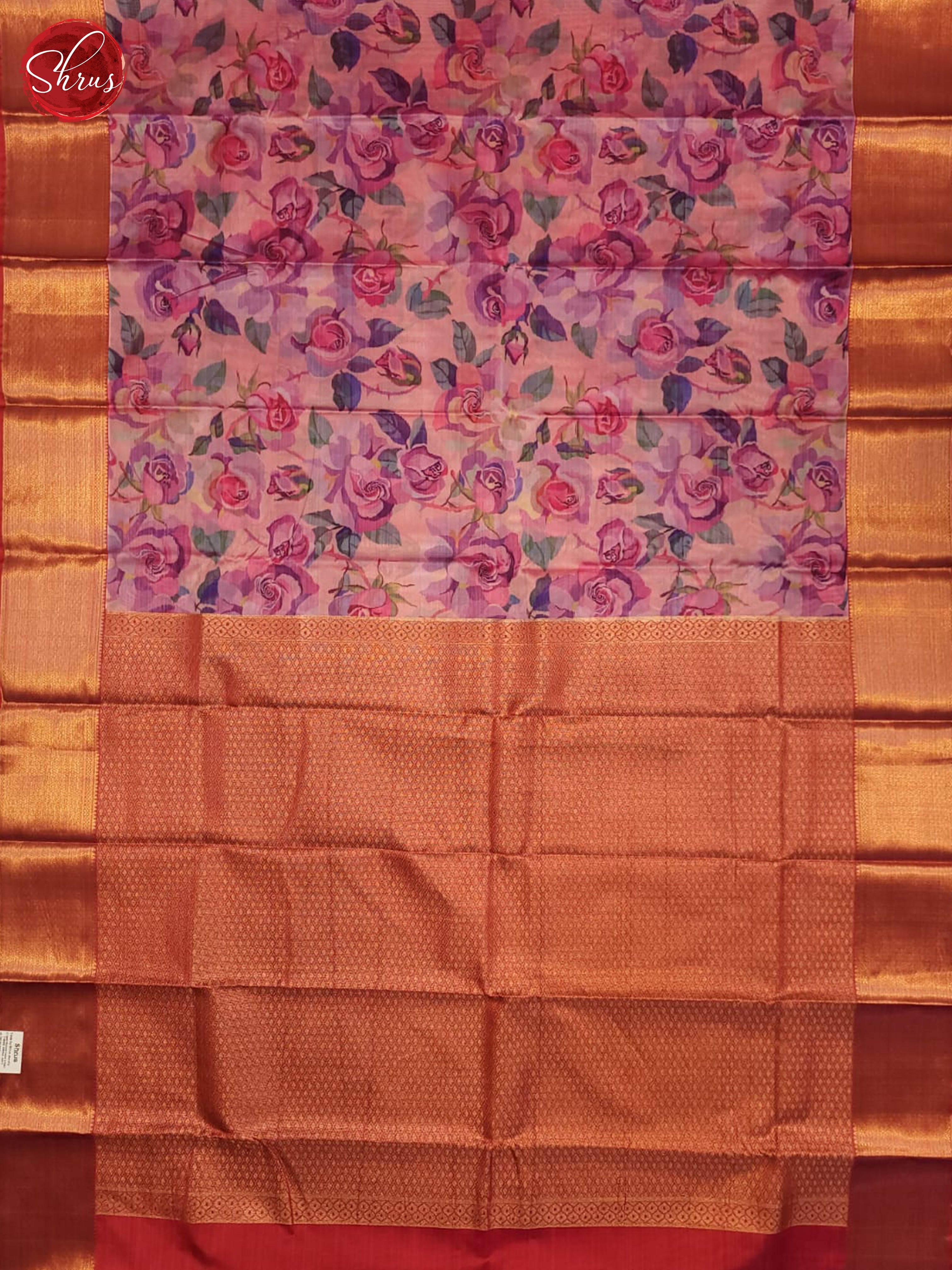 purple and Red- Kanchipuram Half-pure silk Saree - Shop on ShrusEternity.com