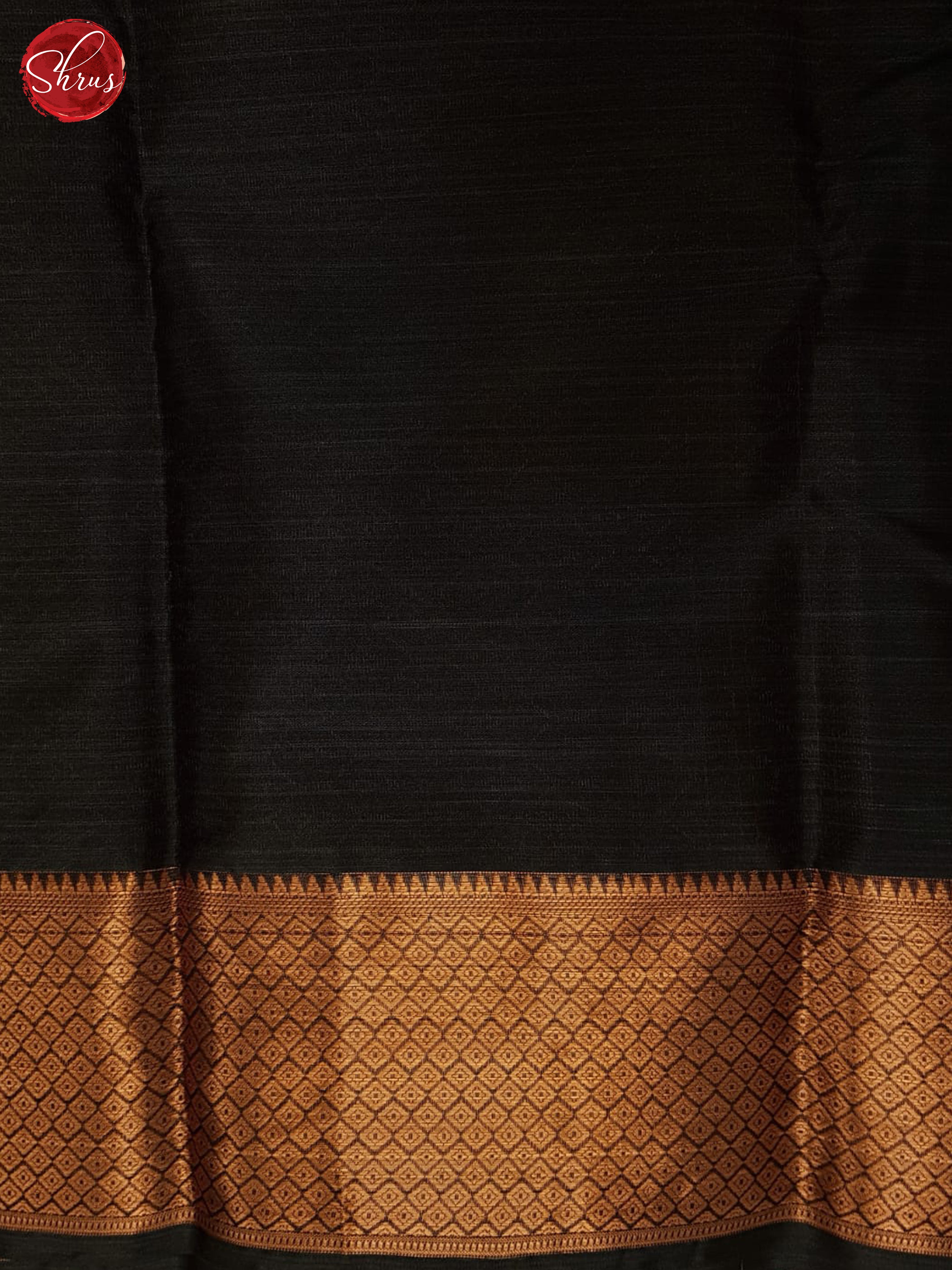 Dull Gold And Black- Kanchipuram Half-pure Silk Saree - Shop on ShrusEternity.com