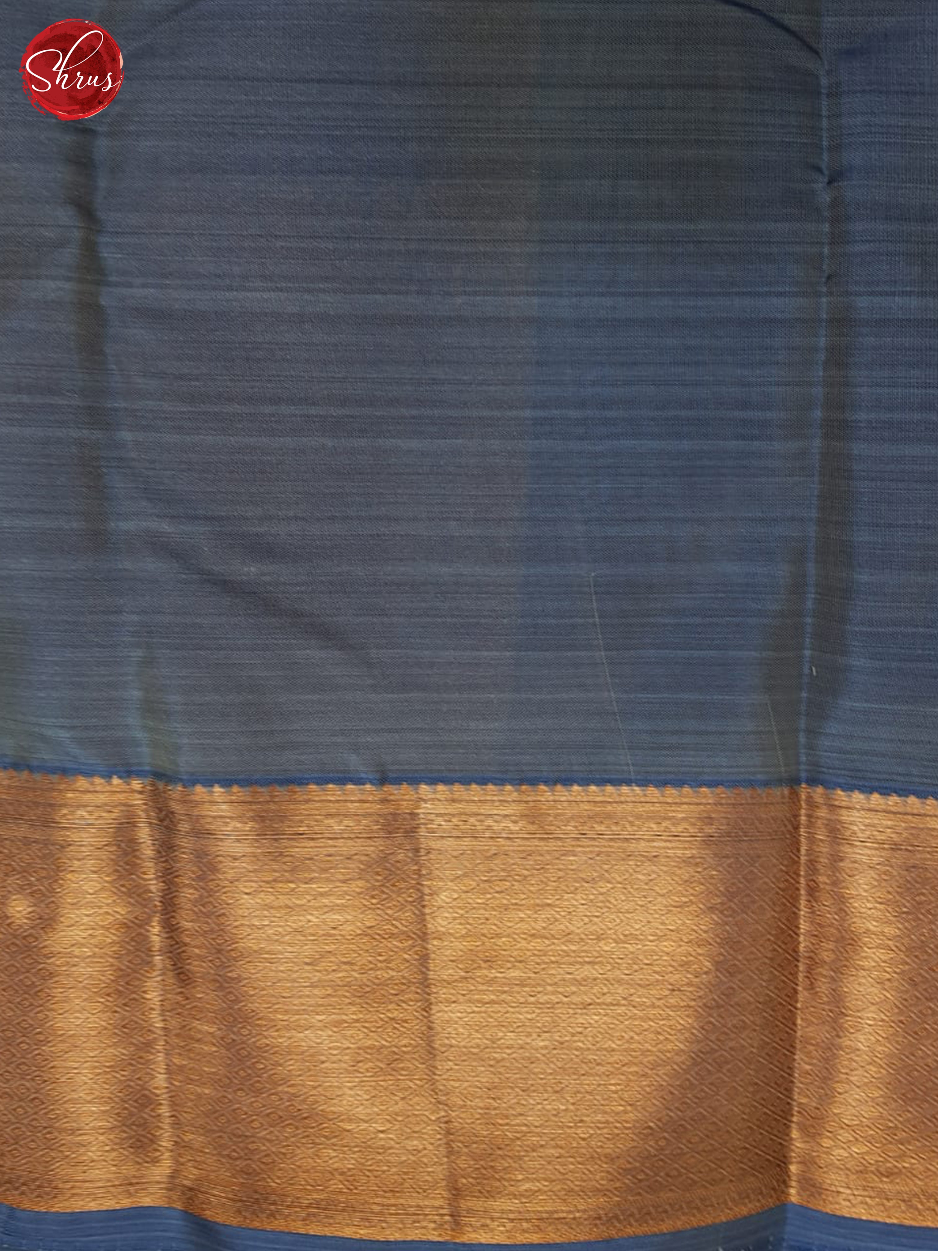 Cream And Blue- Kanchipuram half-pure Silk Saree - Shop on ShrusEternity.com