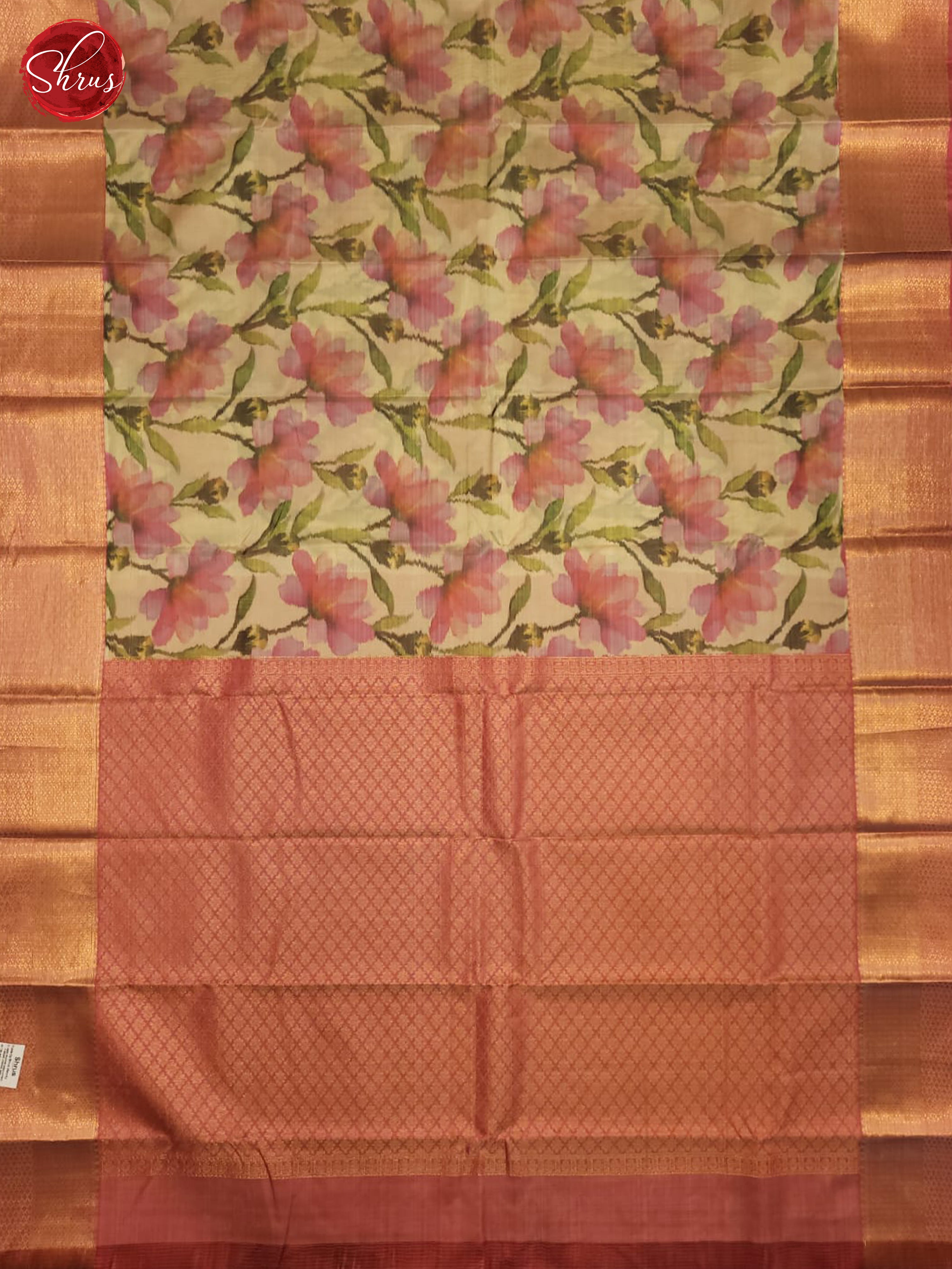 lite Green and peach- Kanchipuram half-pure silk saree - Shop on ShrusEternity.com