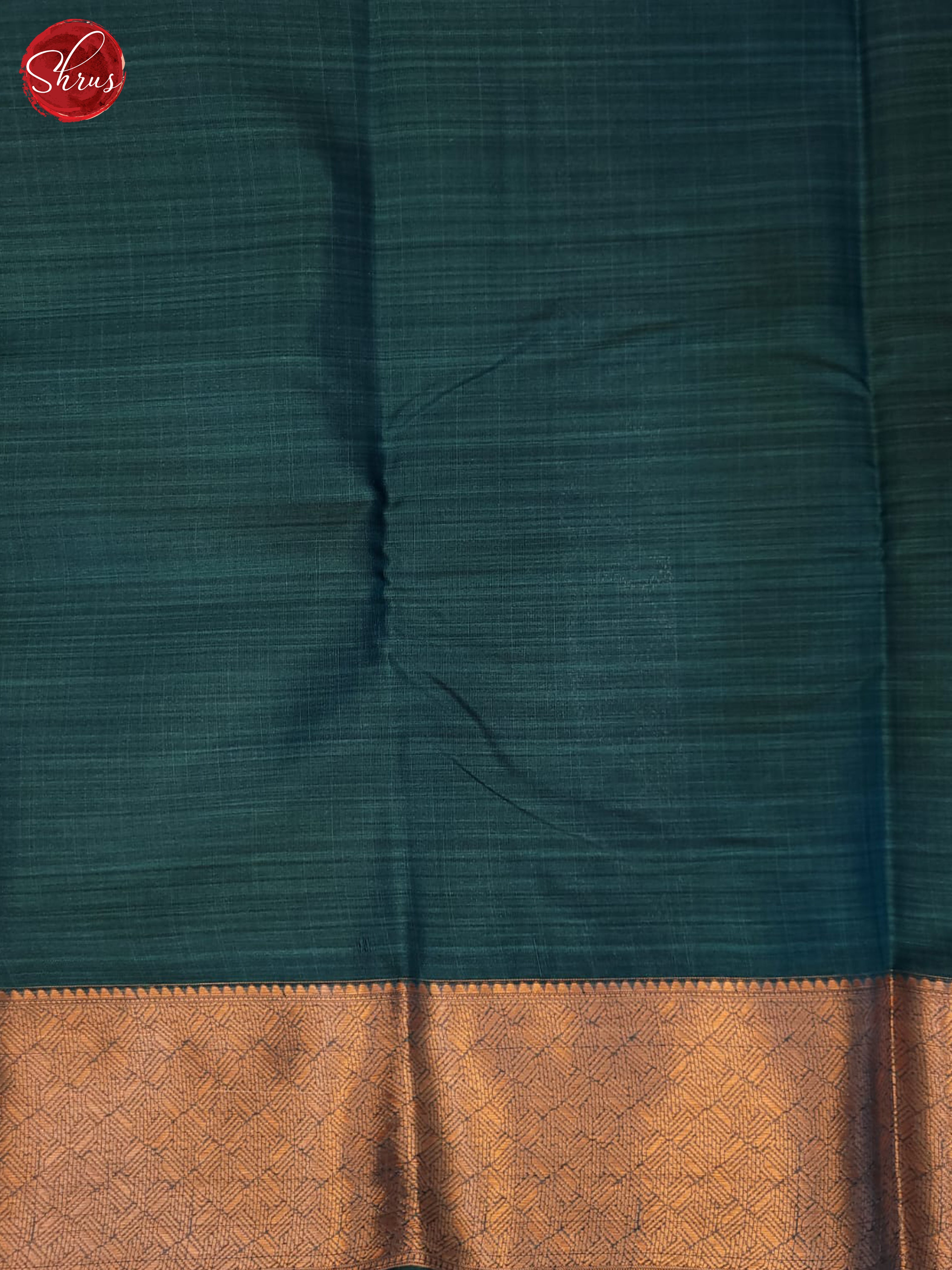 Peacock blue(Single Tone)- Kanchipuram Half-pure Silk Saree - Shop on ShrusEternity.com