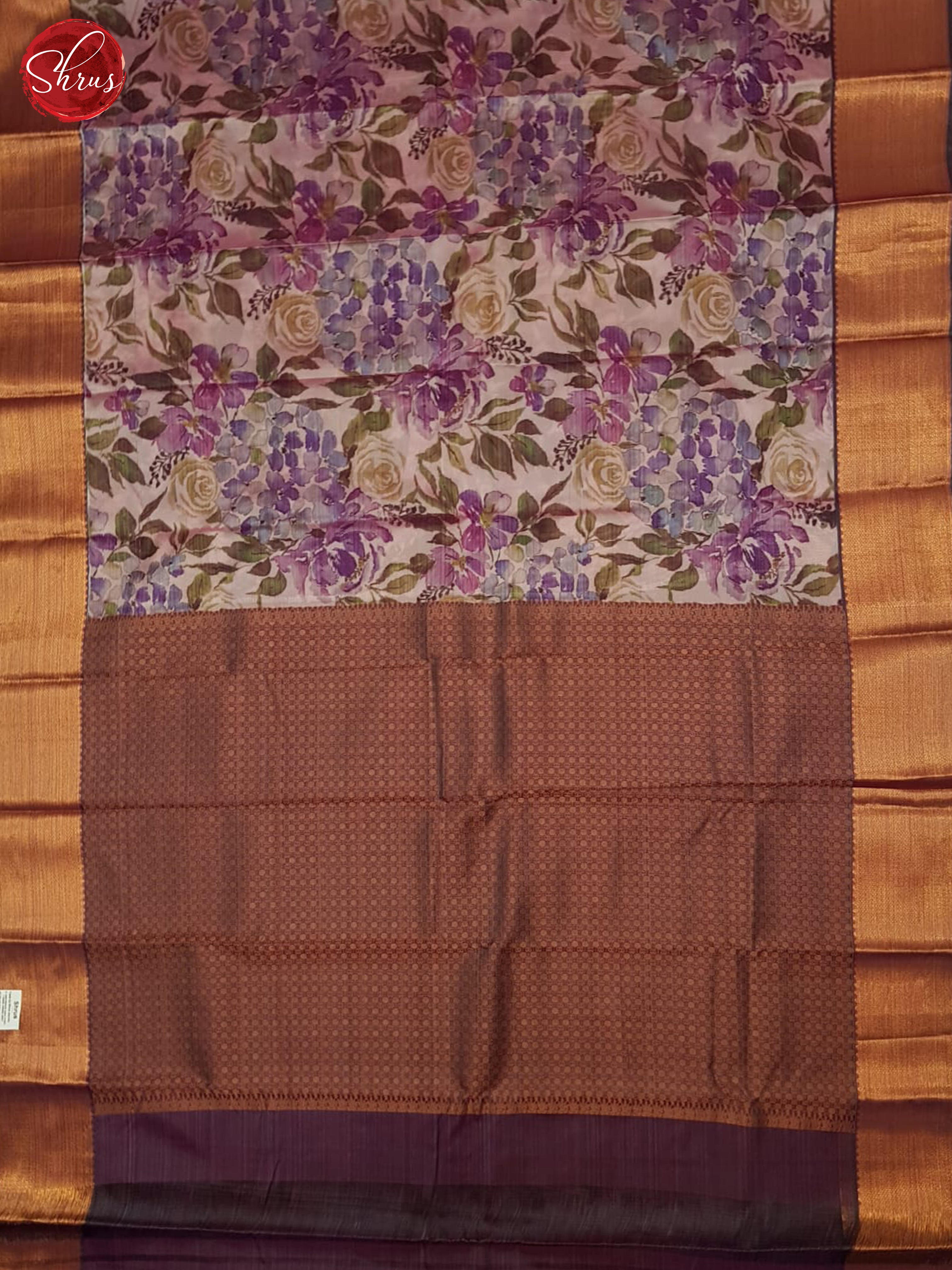 Mild Lavender And Wine- Kanchipuram Half-pure Silk Saree - Shop on ShrusEternity.com