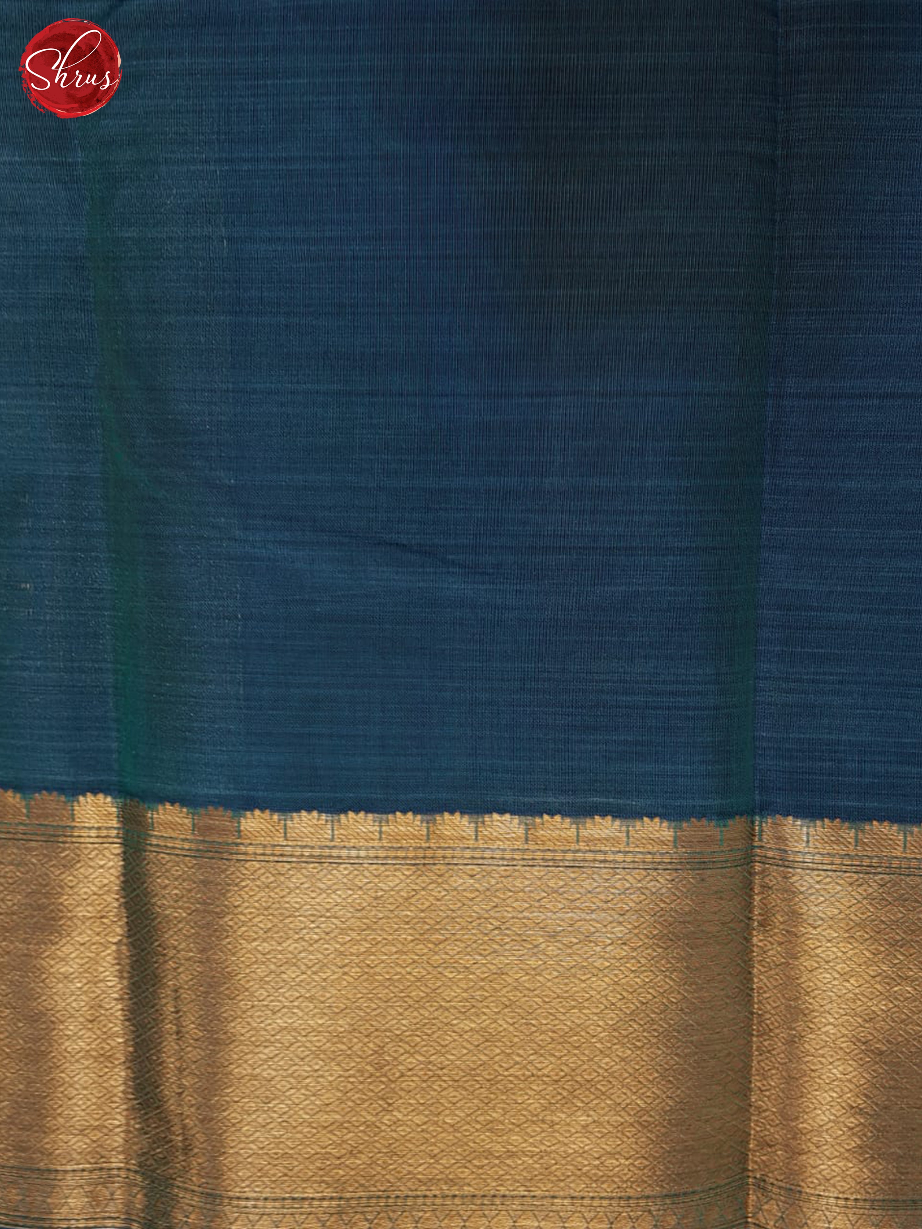 Brown And Blue- Kanchipuram half-pure Silk Saree - Shop on ShrusEternity.com