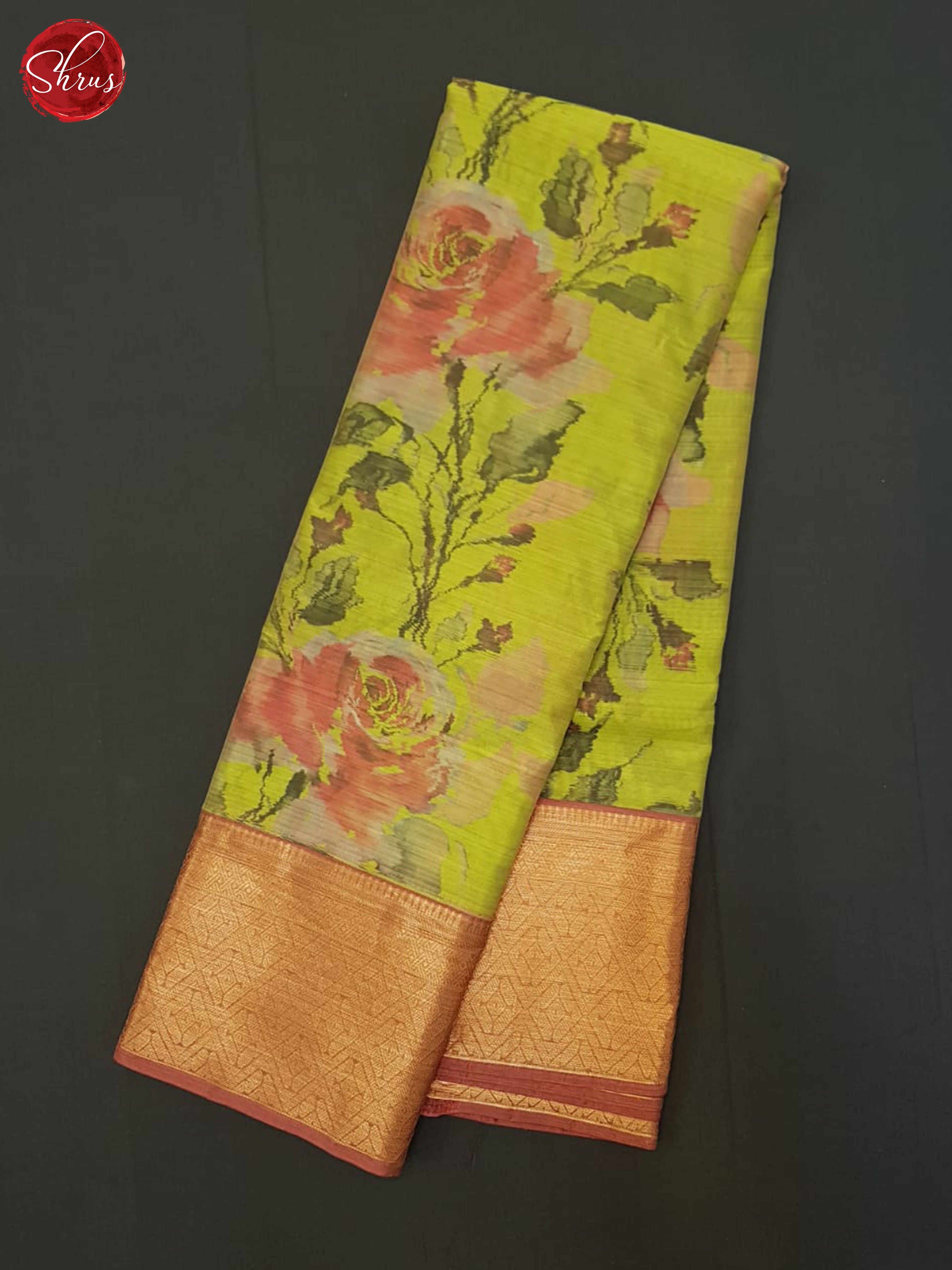 Green And Brick- Kanchipuram half-pure Silk Saree - Shop on ShrusEternity.com