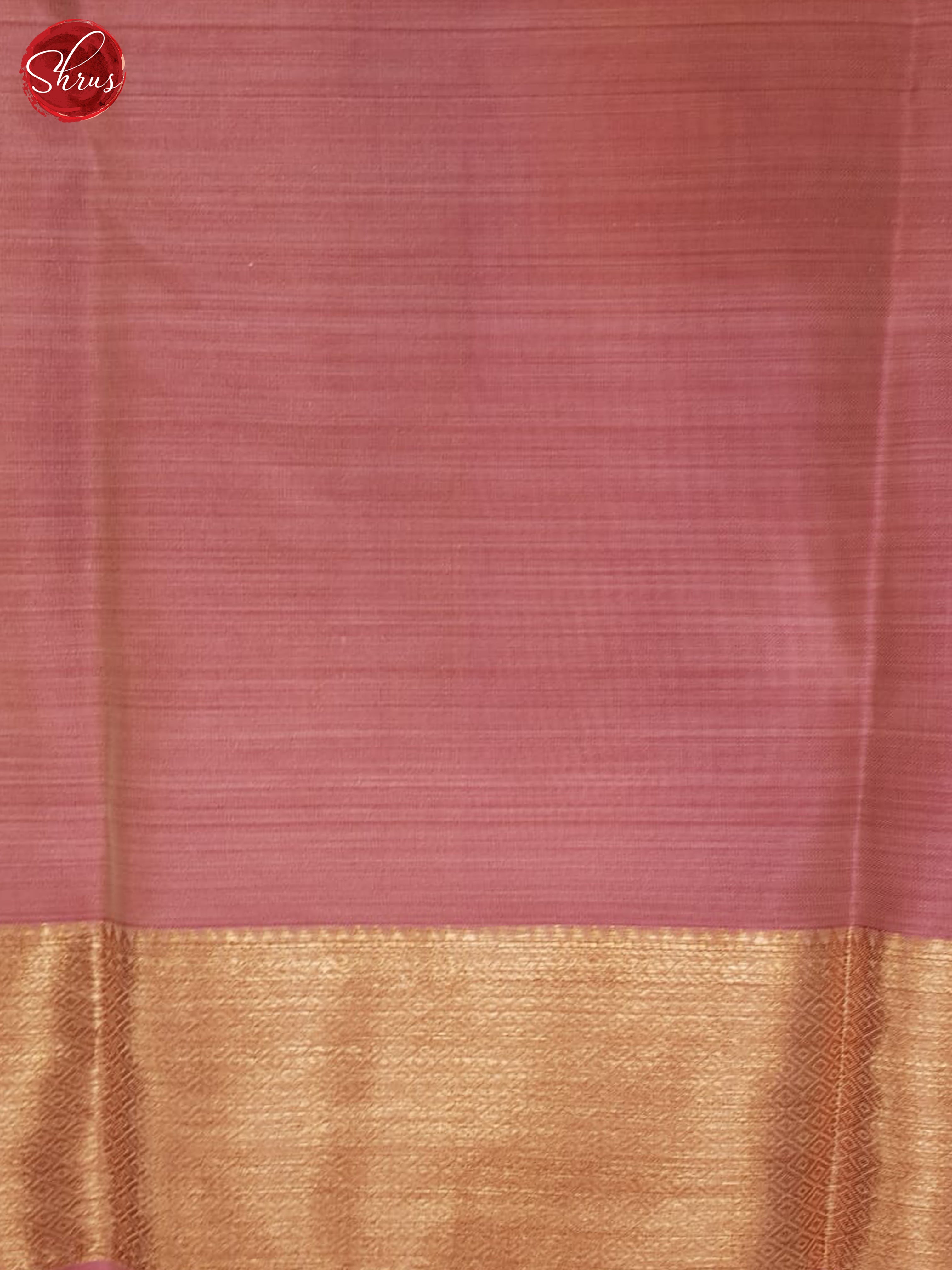 Cream And Pink- Kanchipuram Half-pure Silk Saree - Shop on ShrusEternity.com