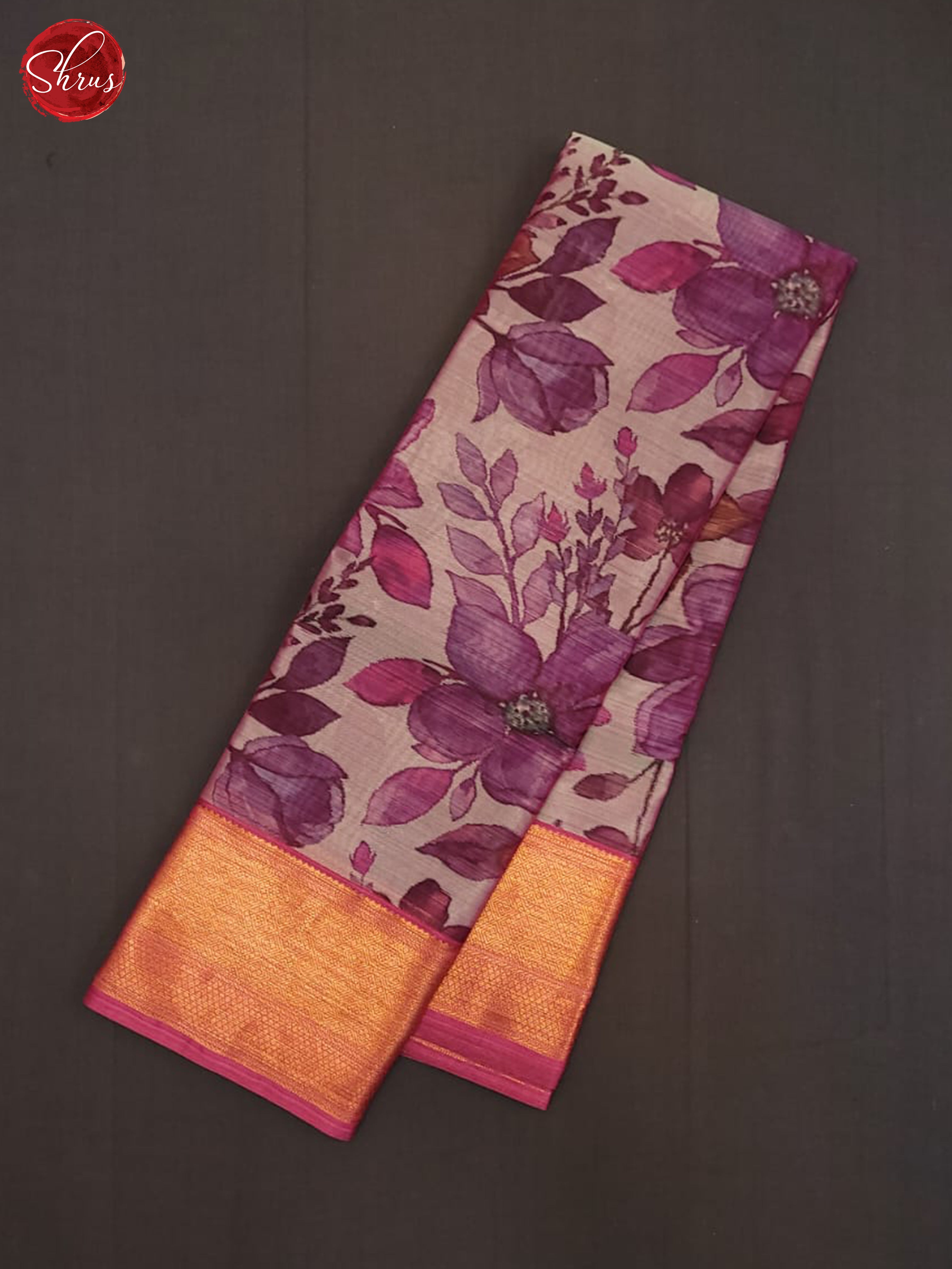 lavender and majenta pink- Kanchipuram half-pure Silk Saree - Shop on ShrusEternity.com