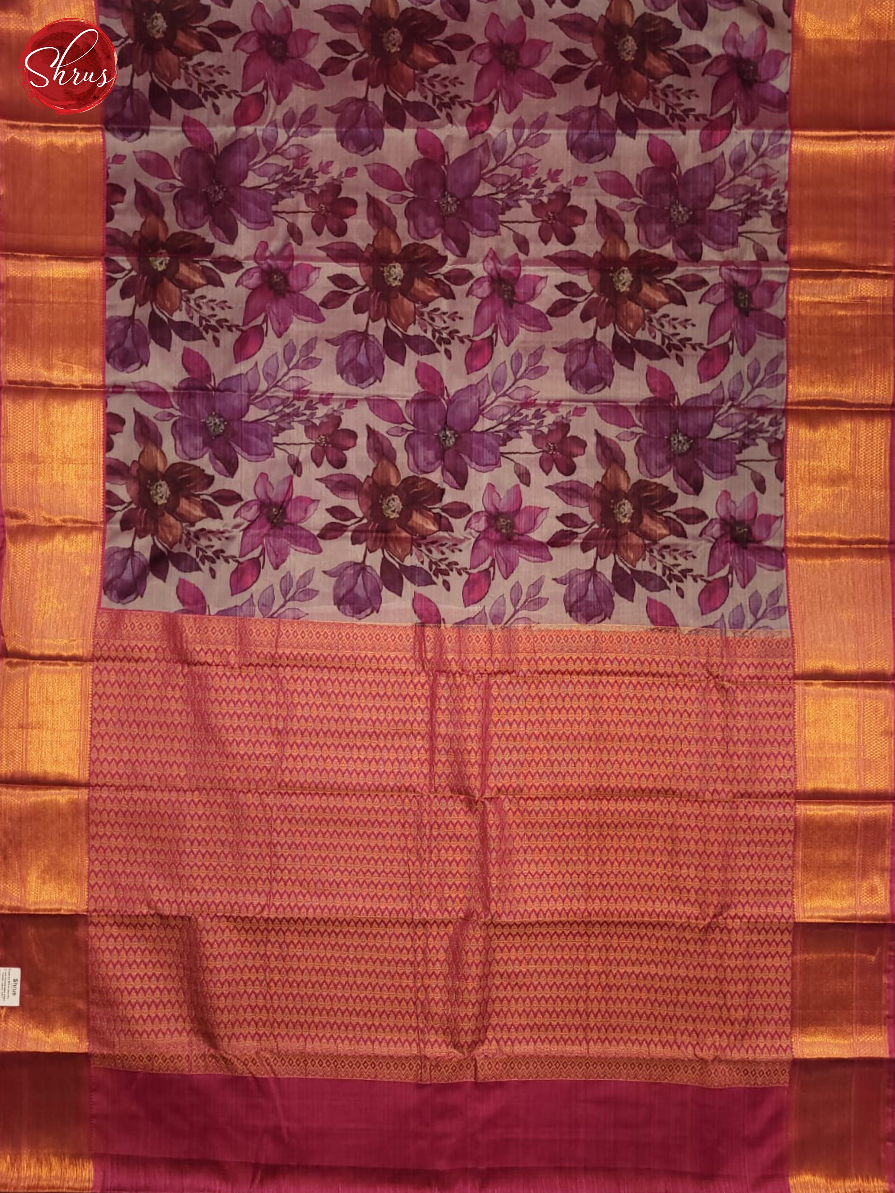 lavender and majenta pink- Kanchipuram half-pure Silk Saree - Shop on ShrusEternity.com