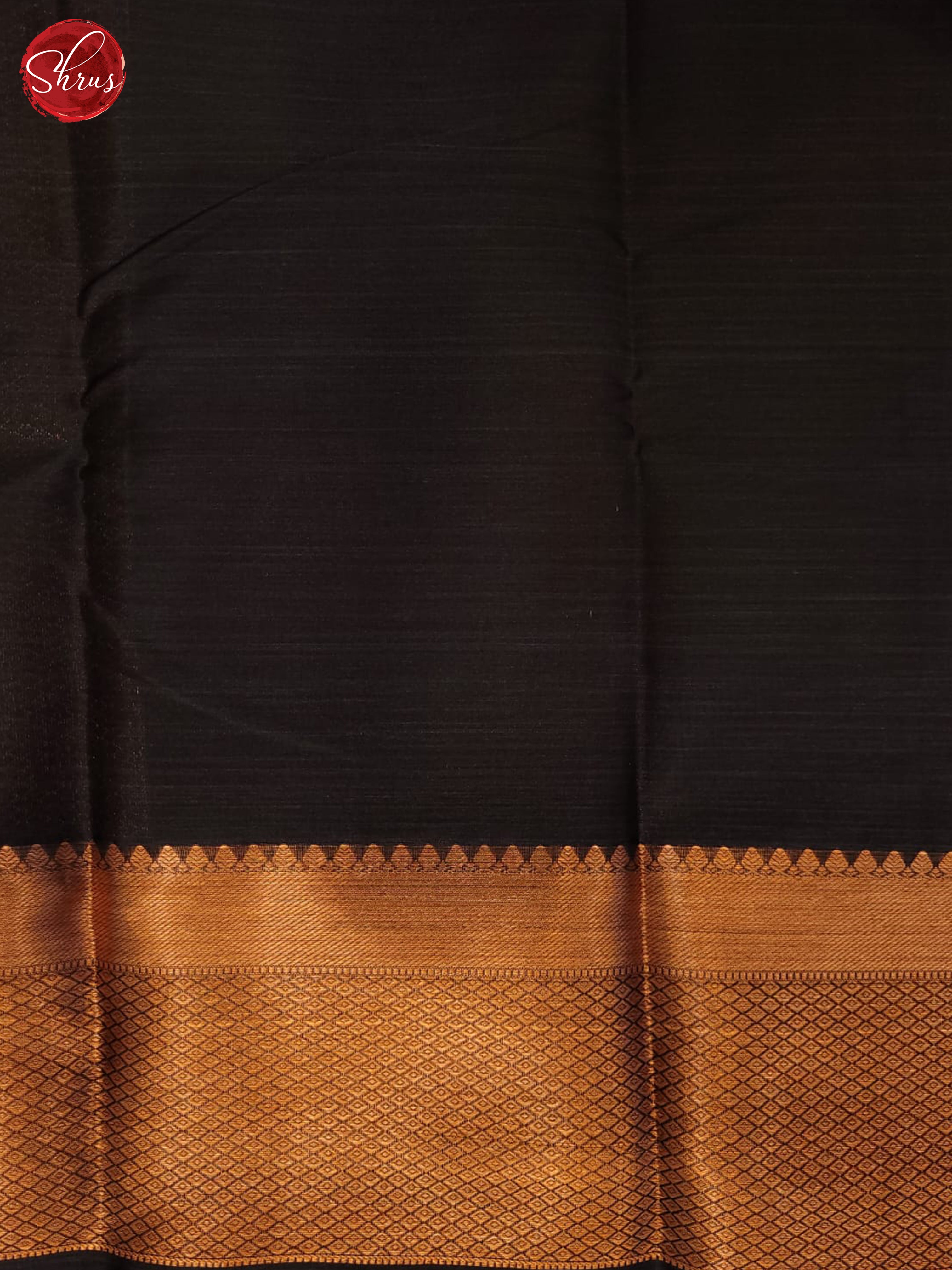 Black and blue- Kanchipuram half-pure Silk Saree - Shop on ShrusEternity.com