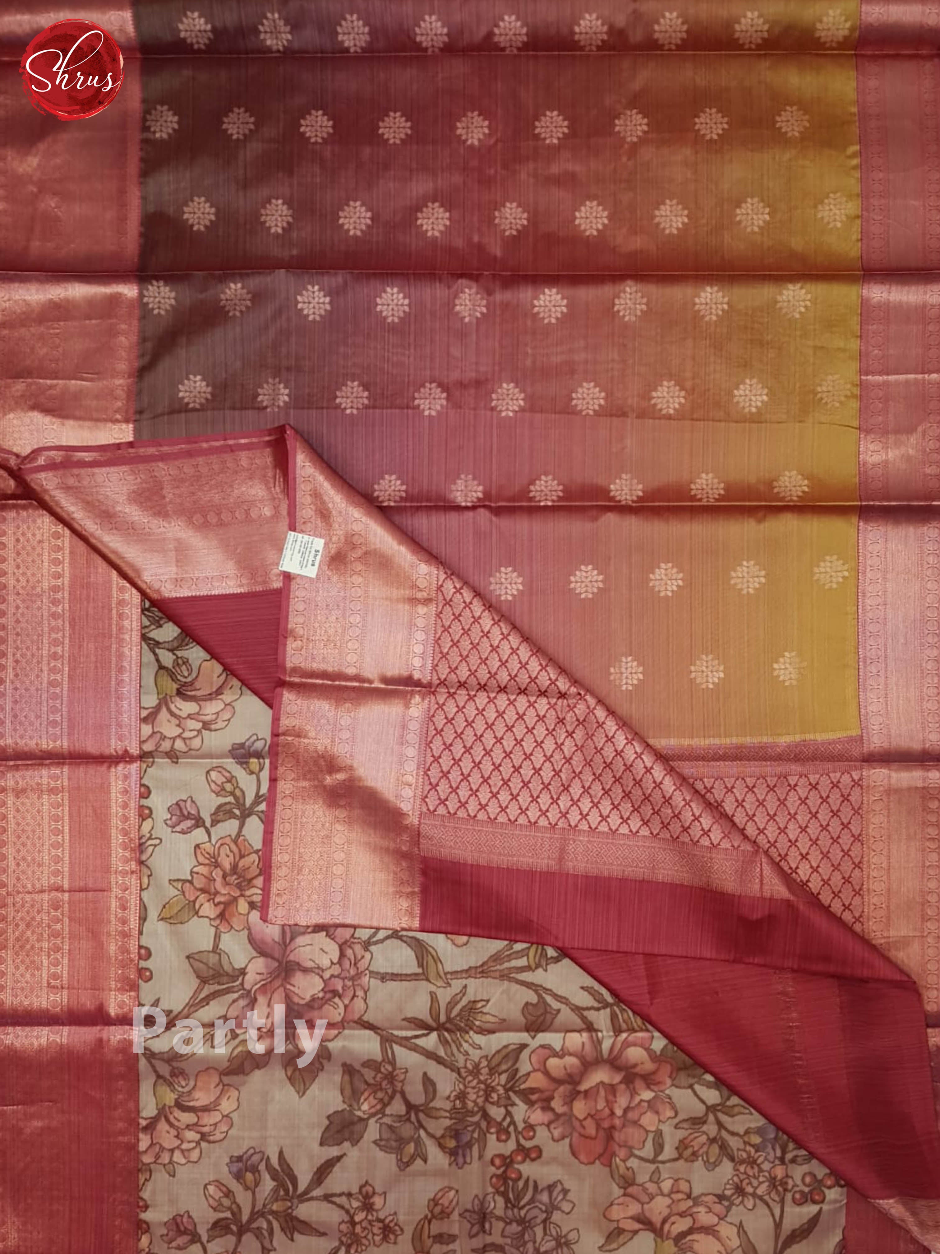 Dusty Pink And Maroon- Kanchipuram Half-pure silk saree - Shop on ShrusEternity.com