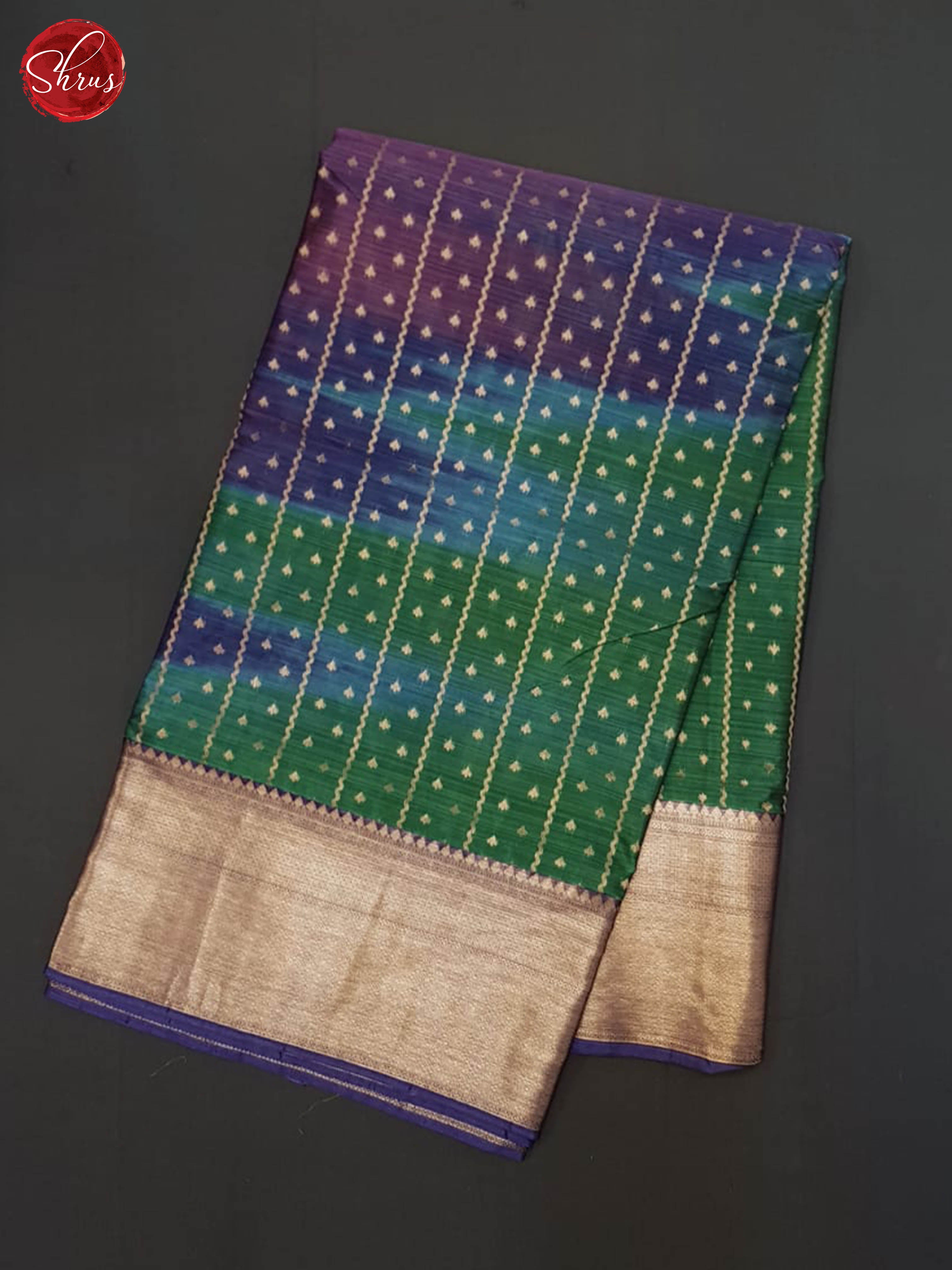 Brown And Green- Kanchipuram half-pure Silk Saree - Shop on ShrusEternity.com