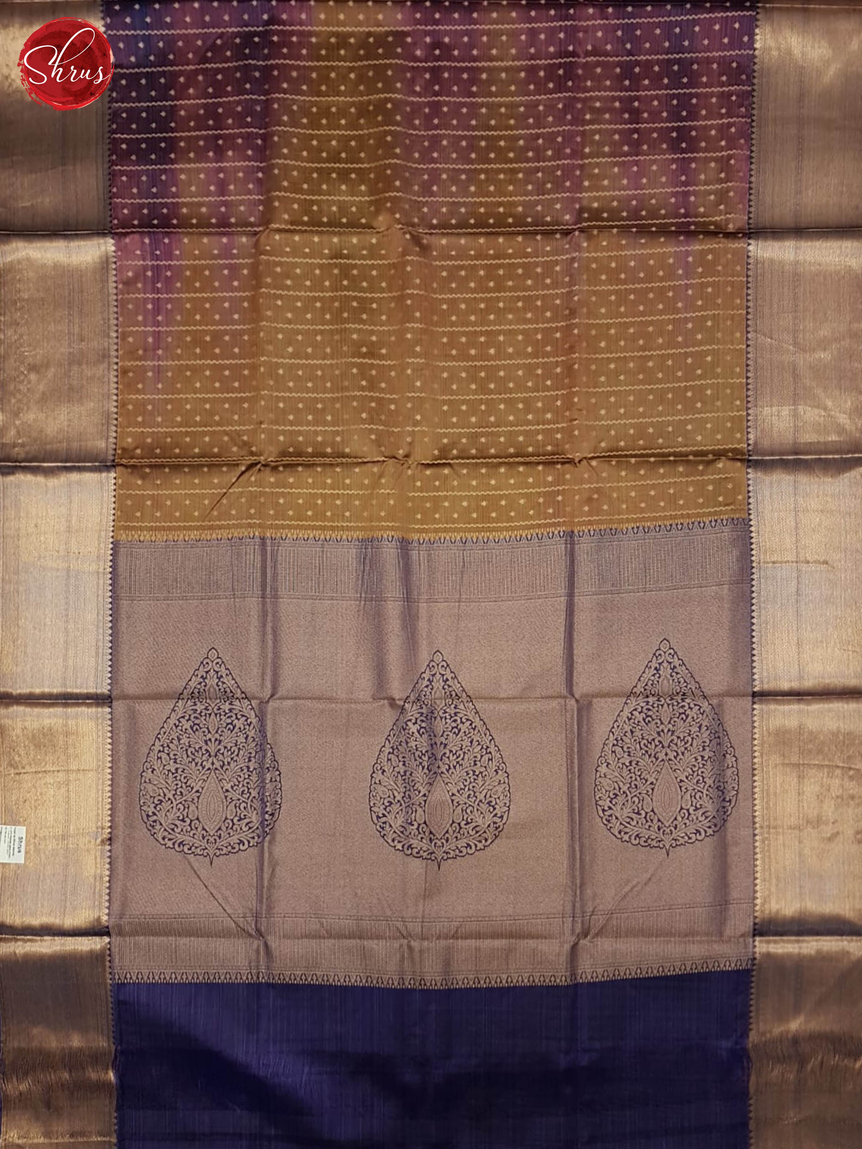 Brown And Green- Kanchipuram half-pure Silk Saree - Shop on ShrusEternity.com