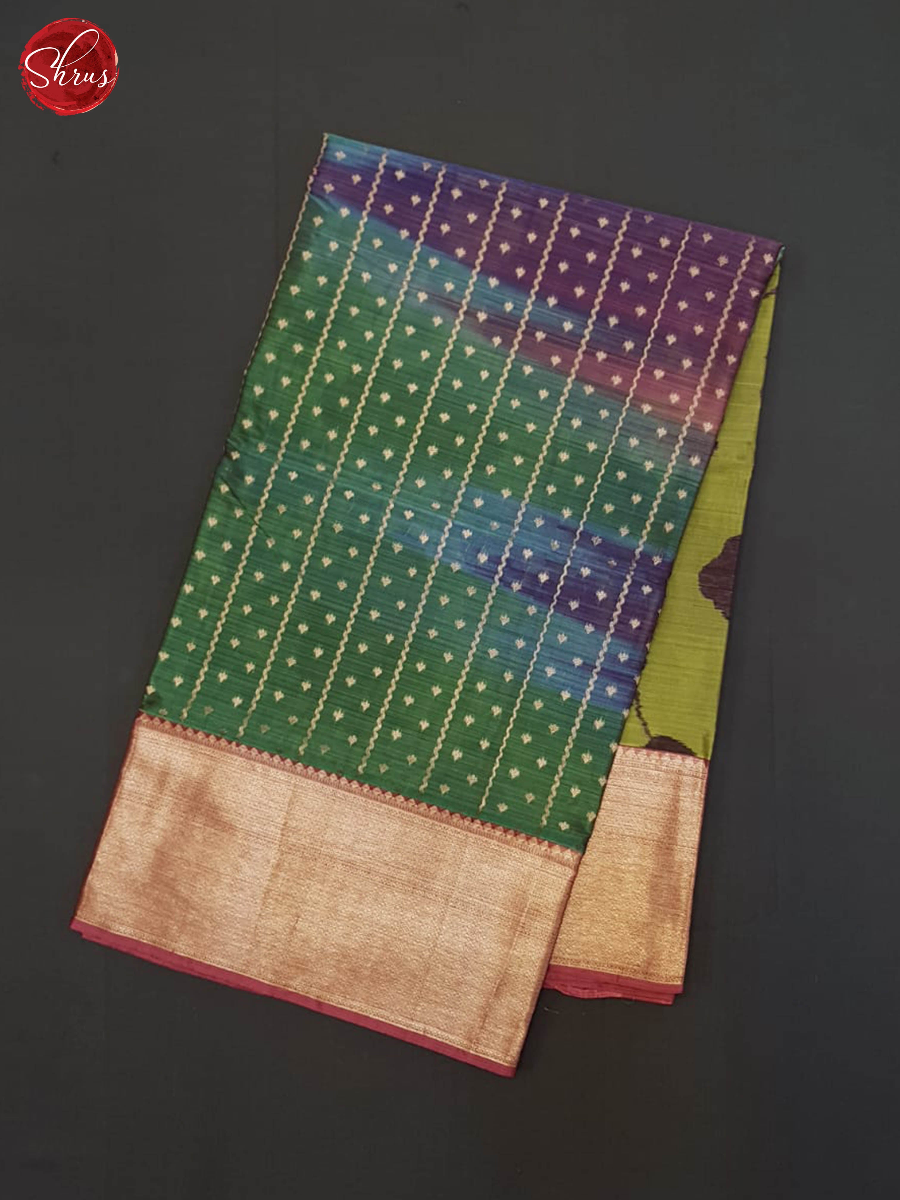 Green And Maroon-Kanchipuram haf-pure Silk saree - Shop on ShrusEternity.com