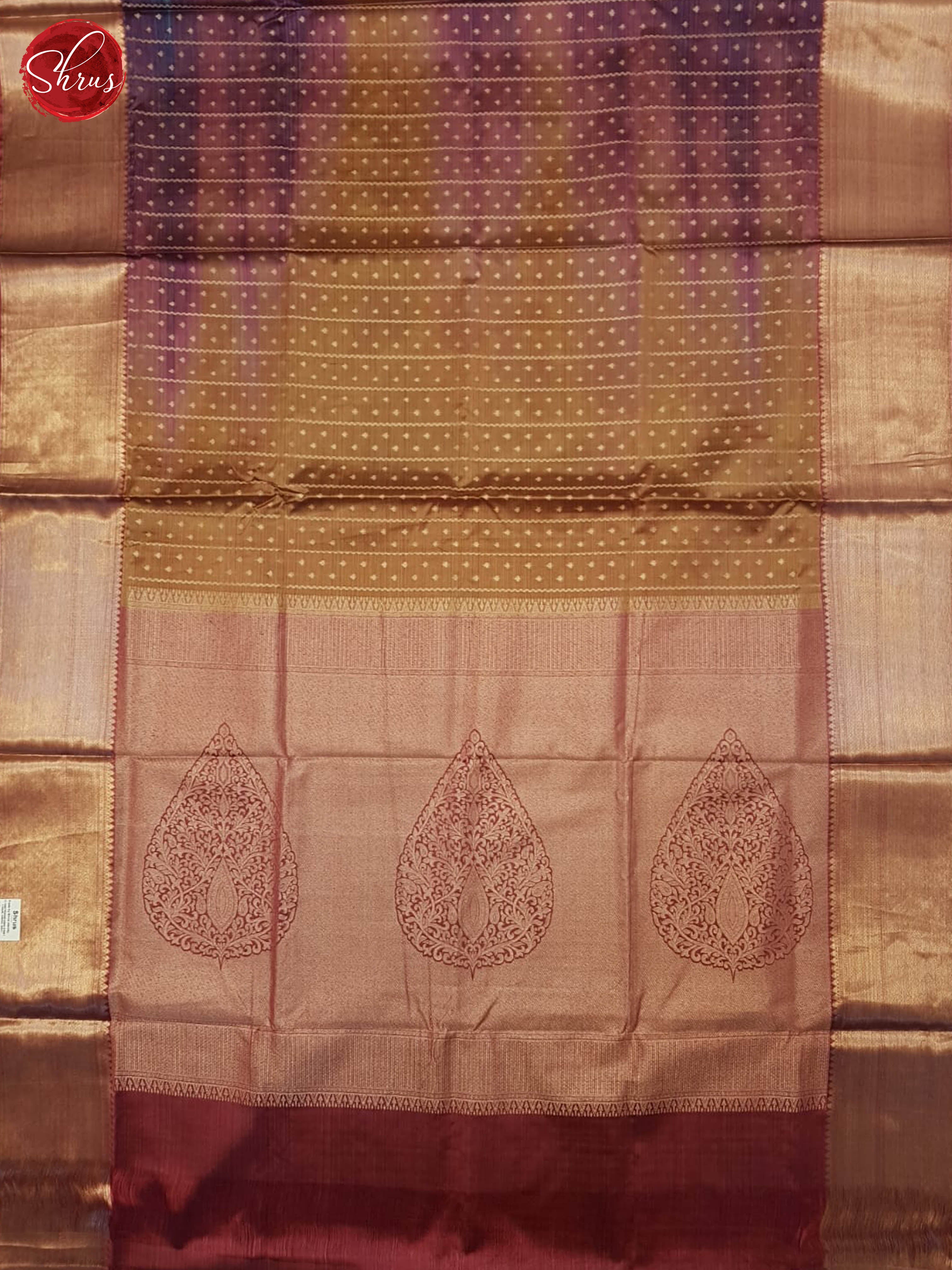 Green And Maroon-Kanchipuram haf-pure Silk saree - Shop on ShrusEternity.com