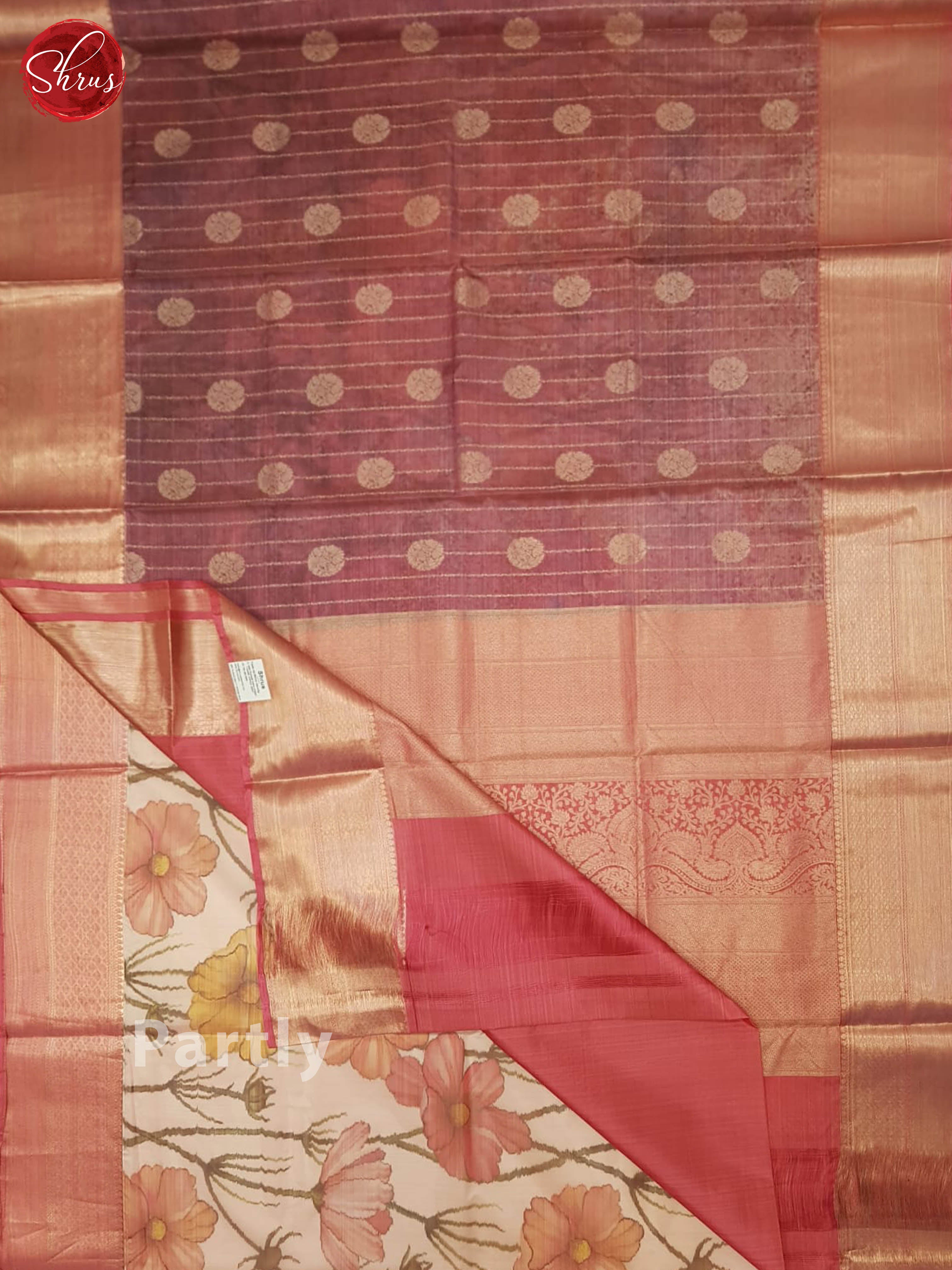 Dusty Wine And Pink- Kanchipuram half-pure Silk Saree - Shop on ShrusEternity.com