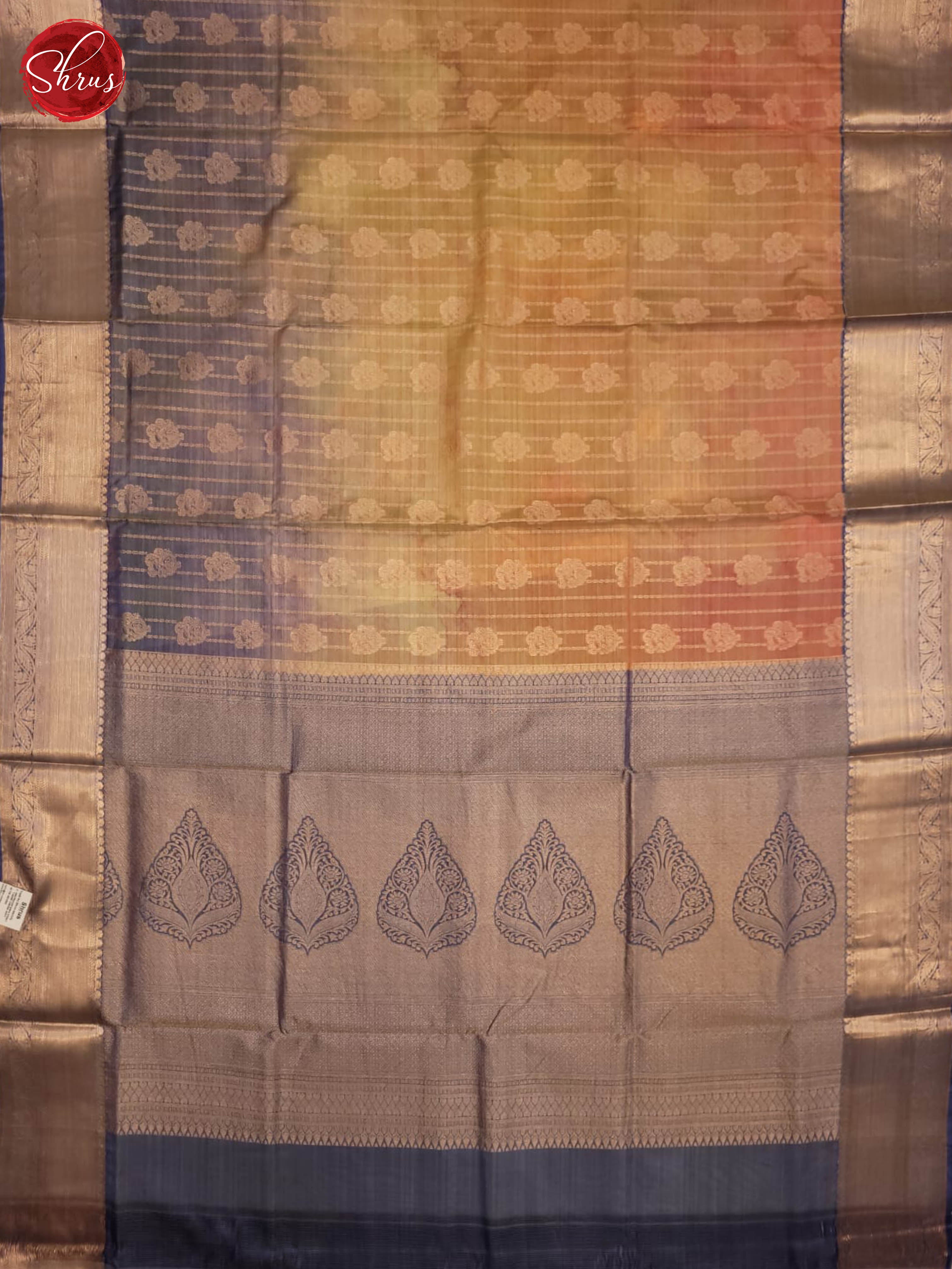 lite yellow and Blue- Kanchipuram half-pure Silk Saree - Shop on ShrusEternity.com