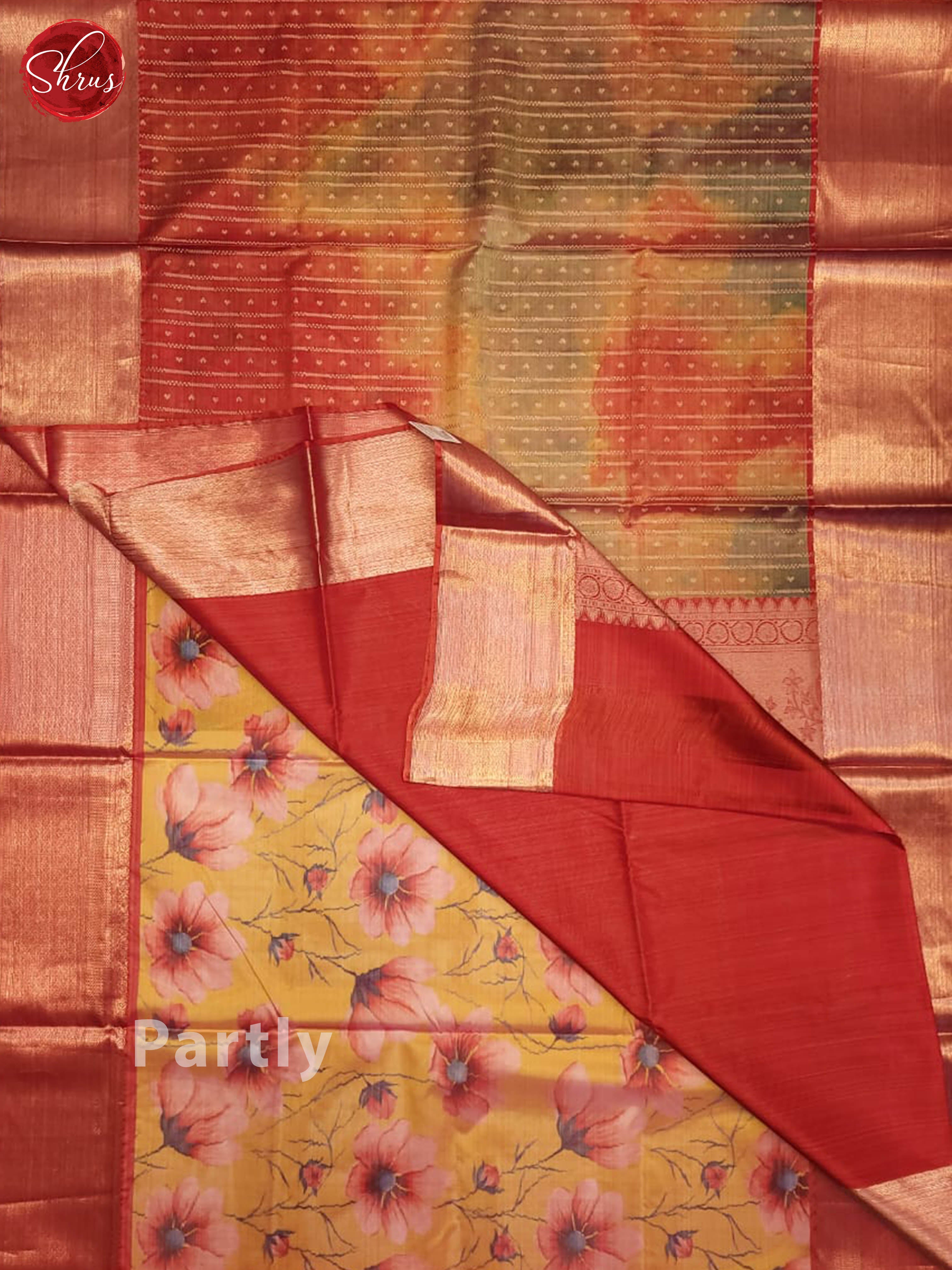 elachi green and Red- Kanchipuram half-pure Silk Saree - Shop on ShrusEternity.com