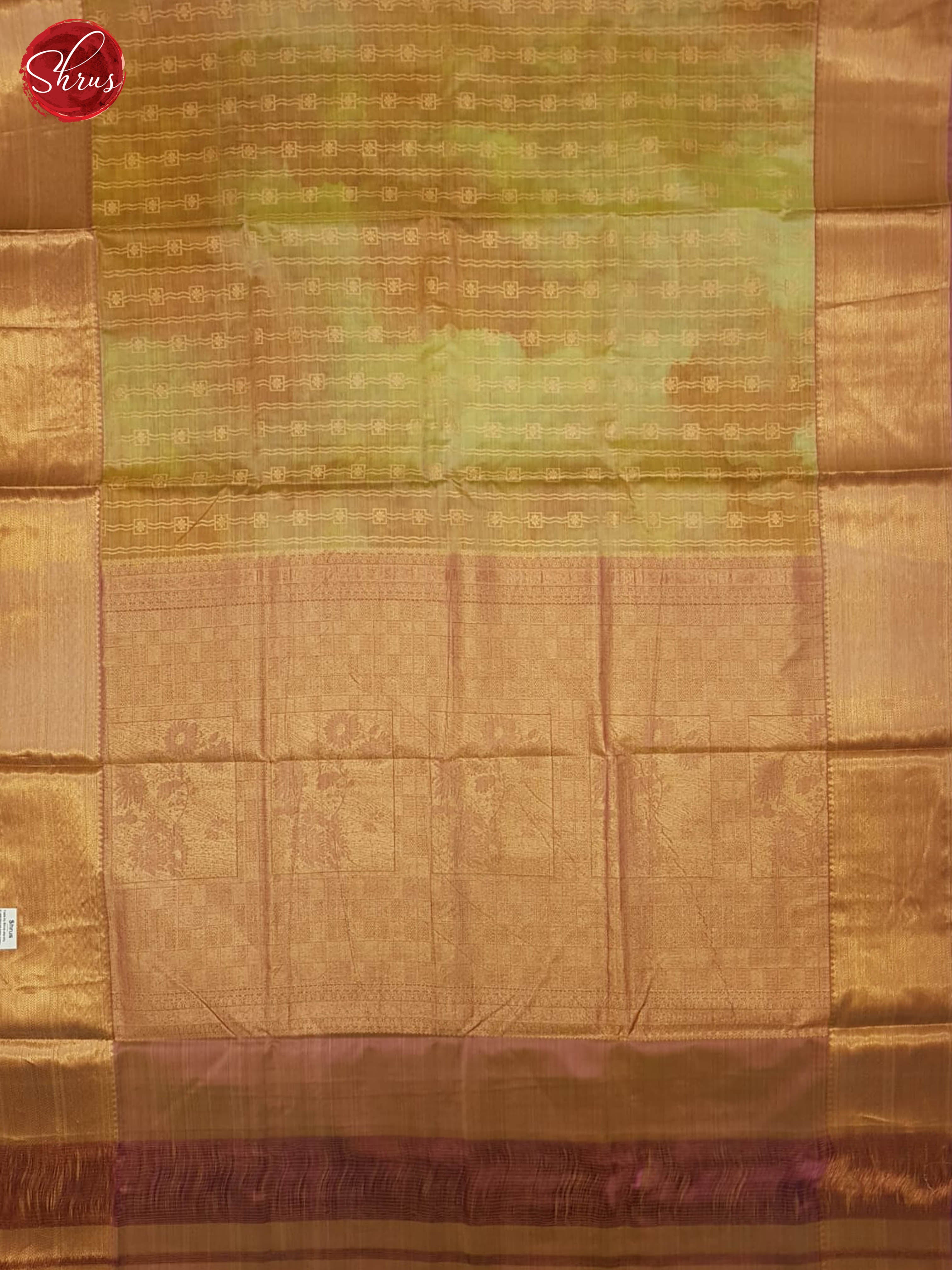 Green And Dusty Pink- Kanchipuram Half-pure silk saree - Shop on ShrusEternity.com