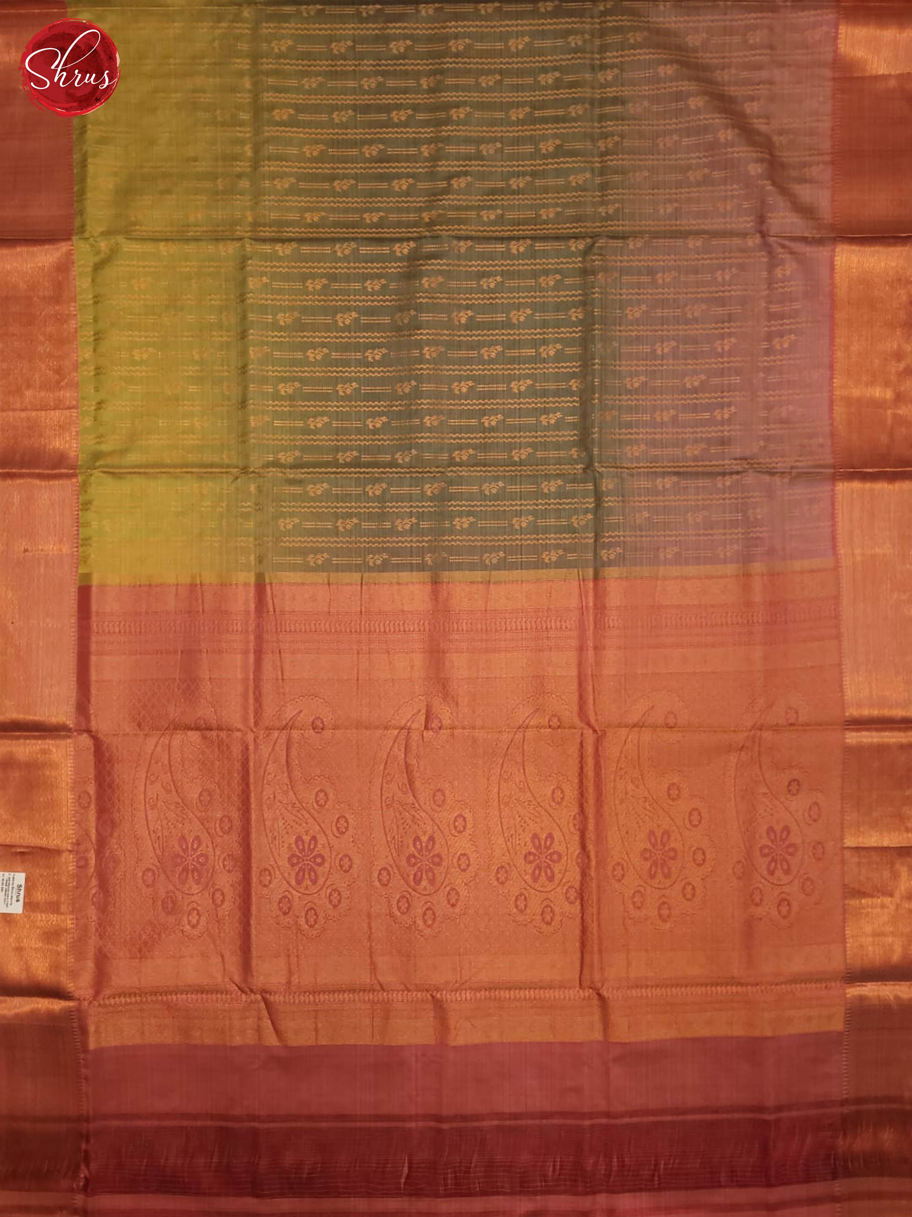 Green and pink- Kanchipuram Half-pure Silk Saree - Shop on ShrusEternity.com