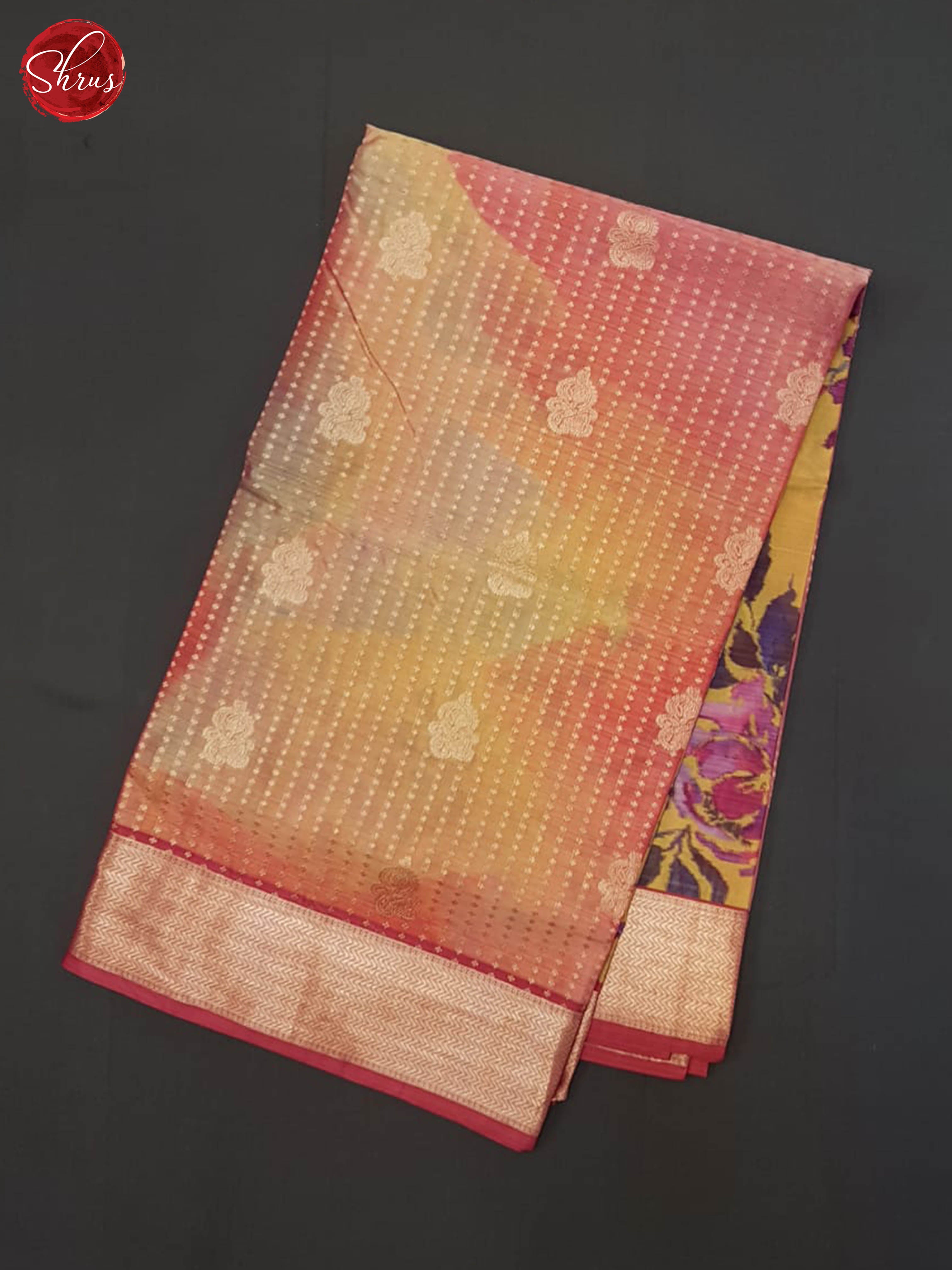 Multi Pink And Yellow- Kanchipuram half- Pure Silk Saree - Shop on ShrusEternity.com