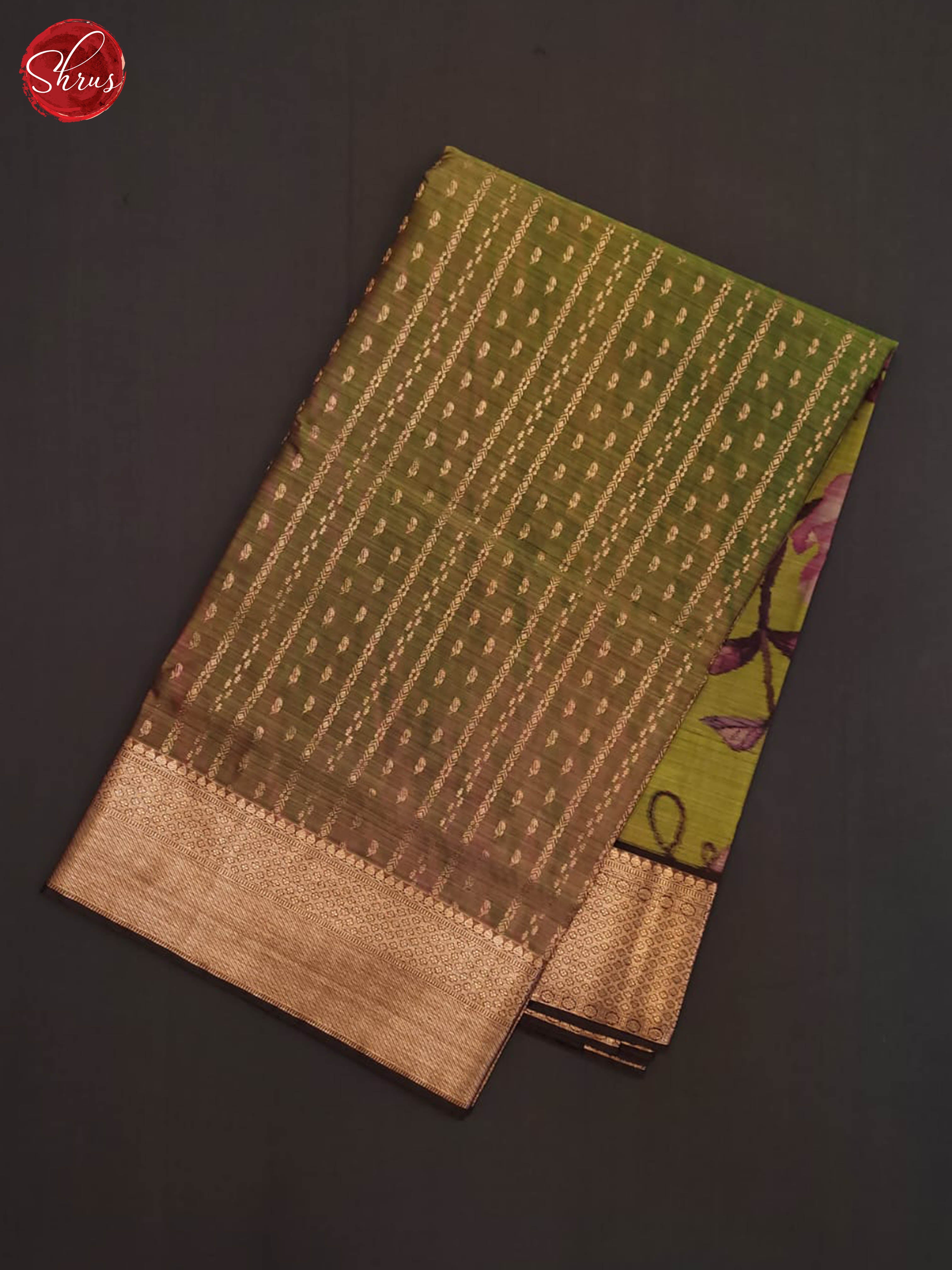 Green and Brown- Kanchipuram Half-pure Silk Saree - Shop on ShrusEternity.com