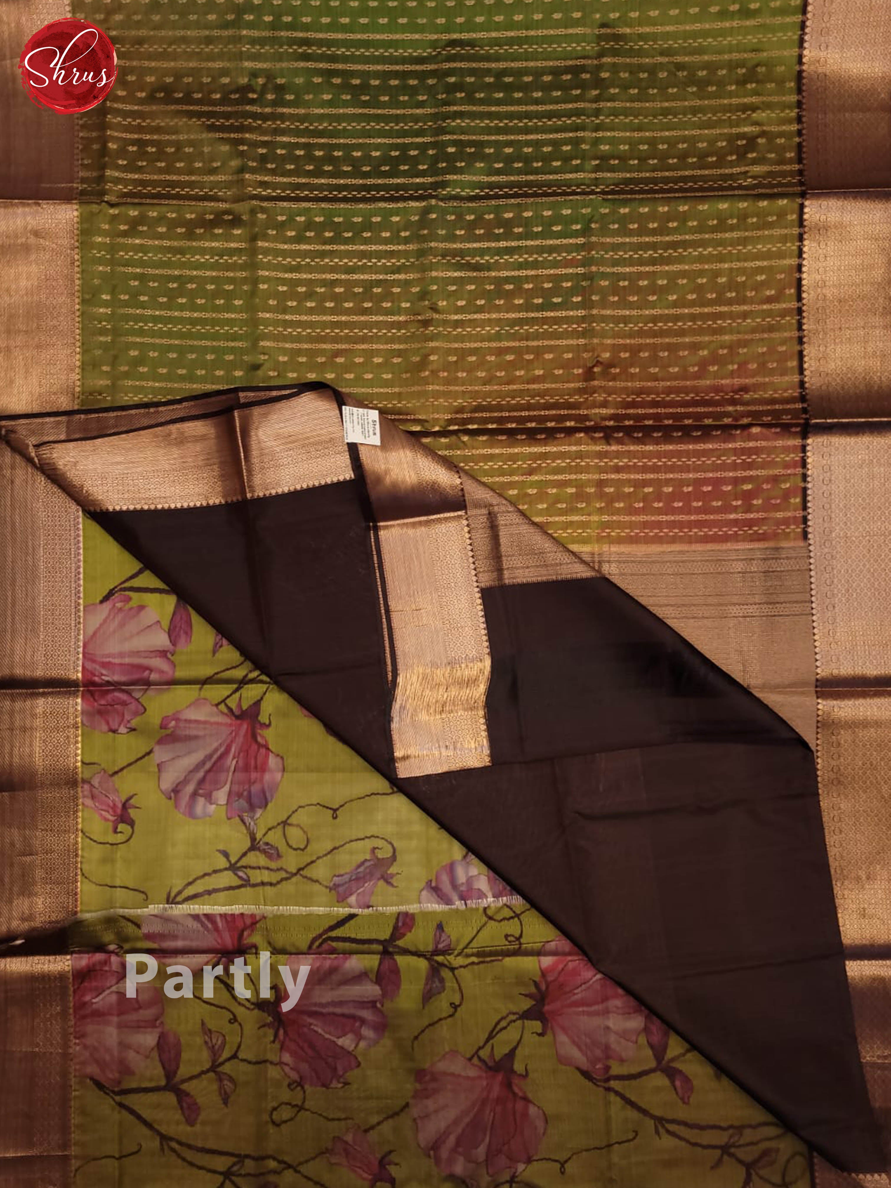 Green and Brown- Kanchipuram Half-pure Silk Saree - Shop on ShrusEternity.com