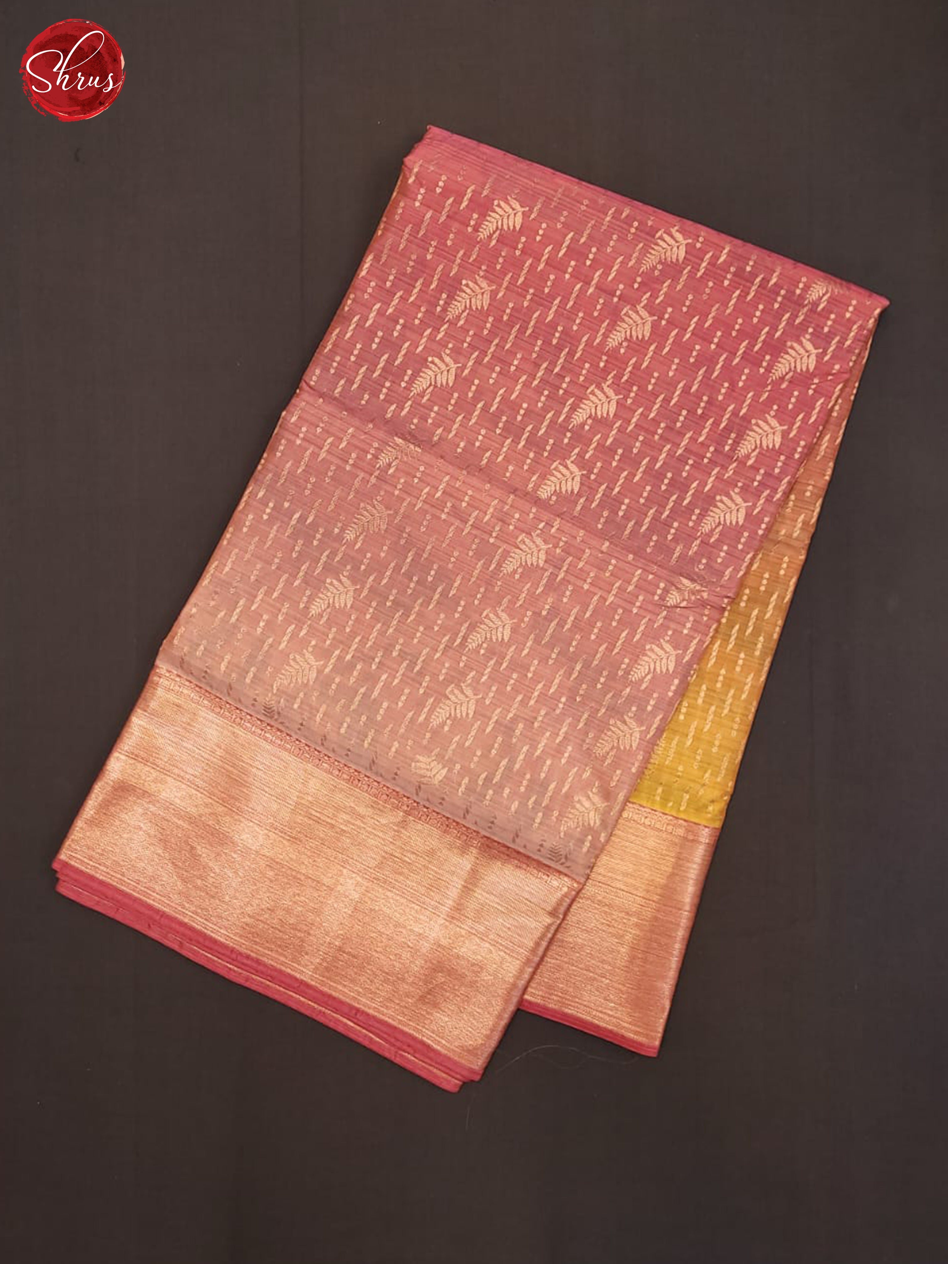 yellow and pink- Kanchipuram Half-pure Silk Saree - Shop on ShrusEternity.com