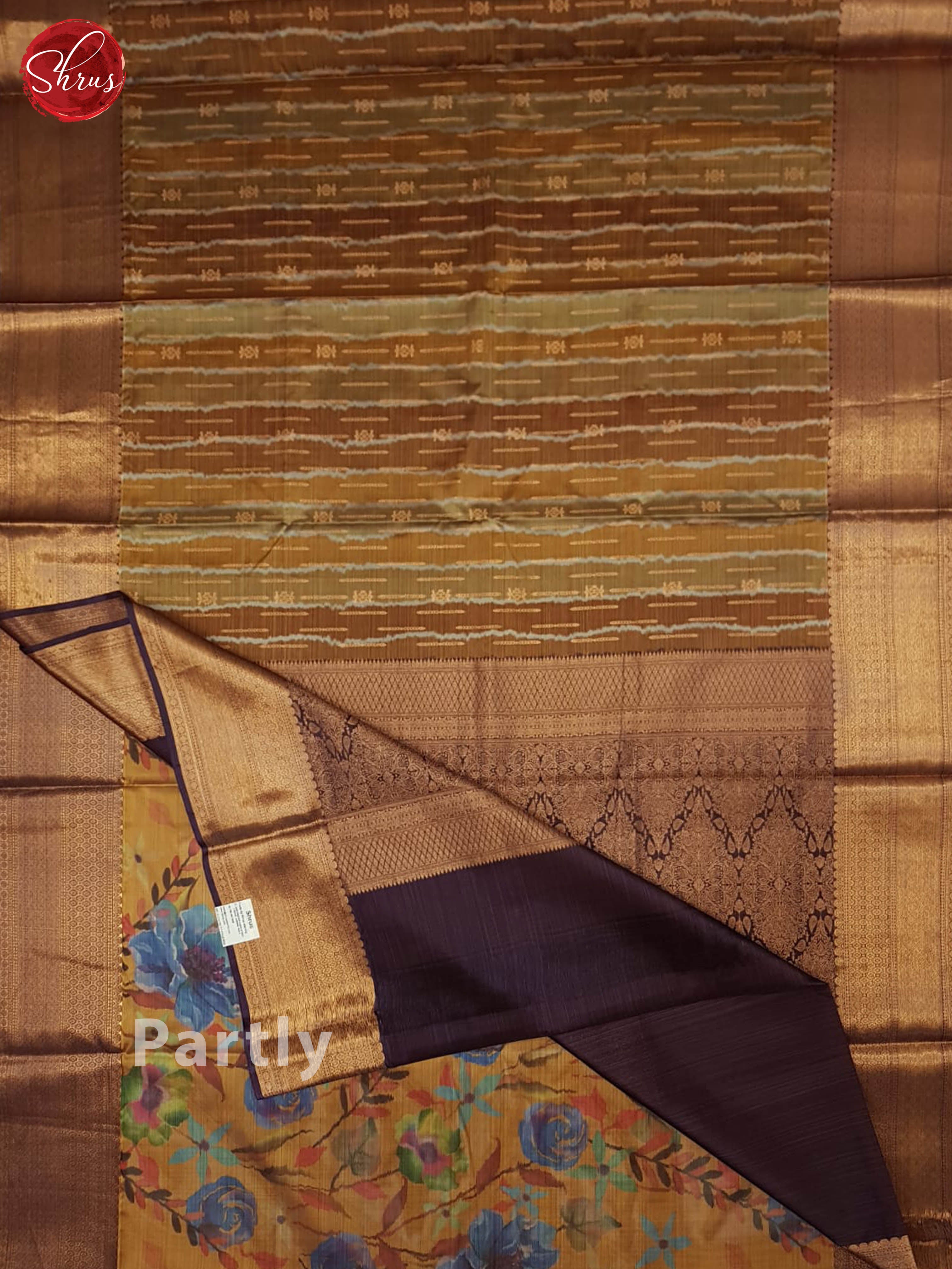 Honey And Wine- Kanchipuram Half-pure Silk Saree - Shop on ShrusEternity.com